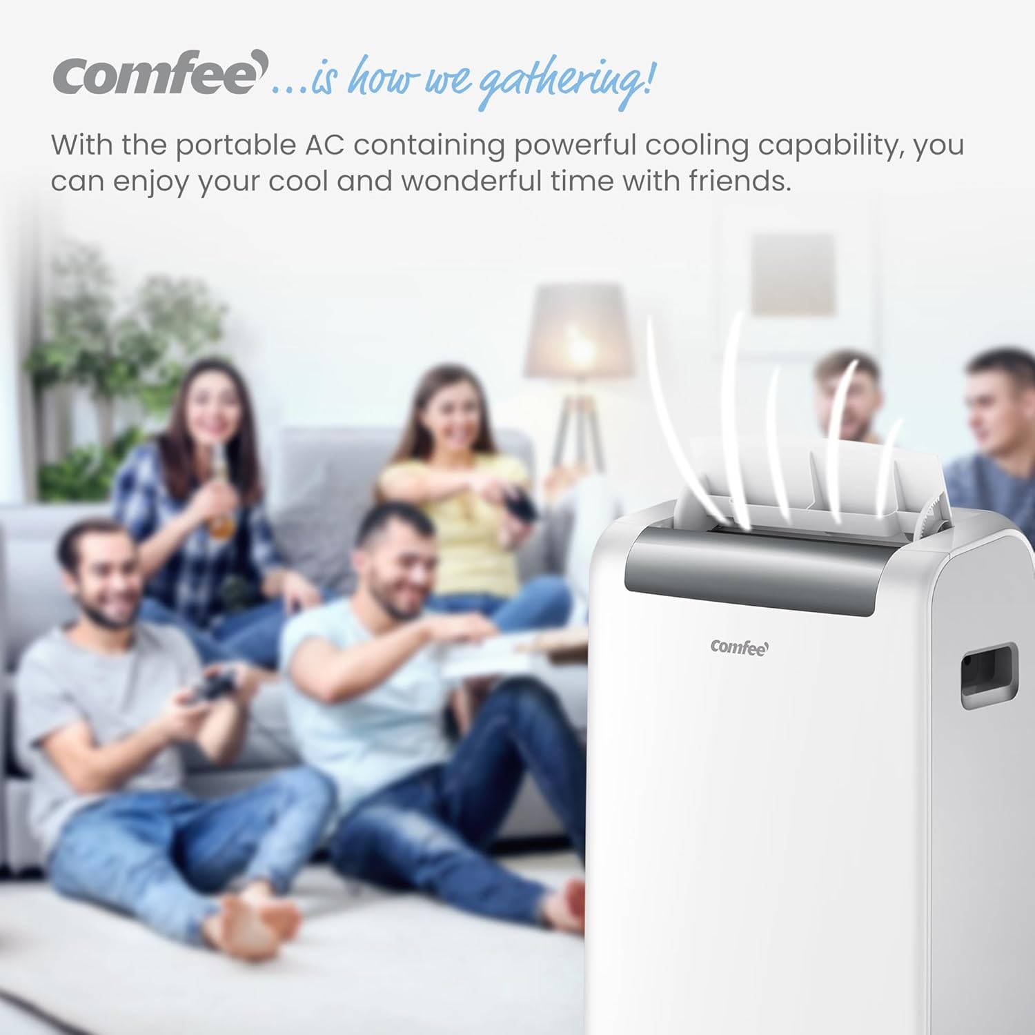 Comfee Mobiles Klimagert Easy Cool 2.0, 7000 BTU 2,0kW, Kühlen&Ventilieren&Entfeuchten, Raumgre bis 68m(25㎡), APP-Steuerung/Alexa/Google Home/IFTTT, Mobile Klimaanlage mit Abluftschlauch