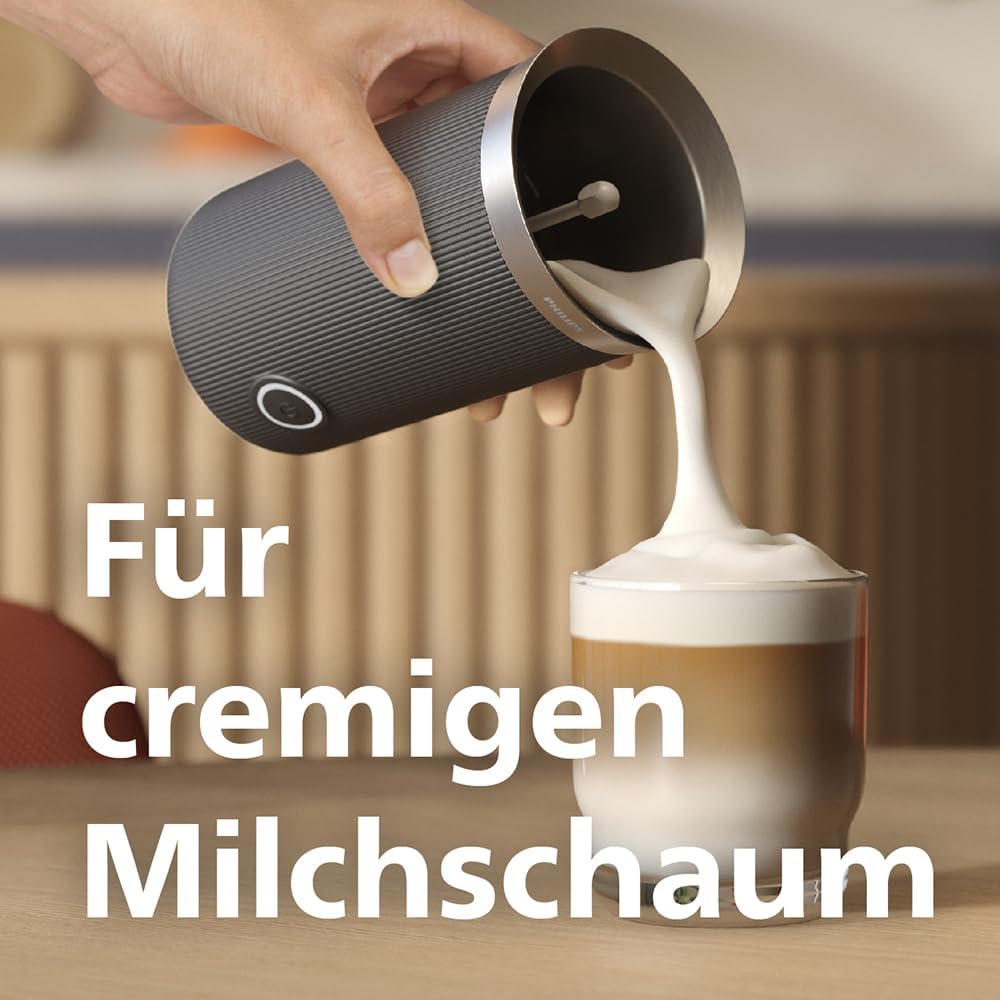 Baristina Espressomaschine und Milchaufschäumer Paket –Automatisches Mahlen, Tampen & Brühen, 16 Bar, Kaffeemaschine mit Mahlwerk & Siebträger, leichte Reinigung, Schwarzgrau (BAR308/60)