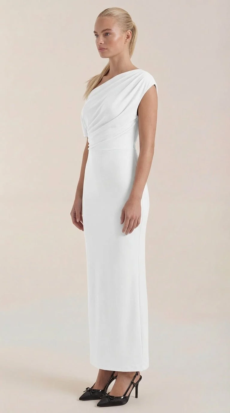 One-Shoulder-Maxikleid