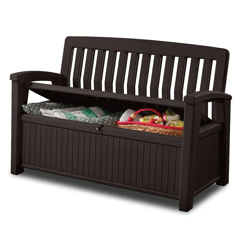 Patio Bench 227 Litre Espresso Brown Seat Chest