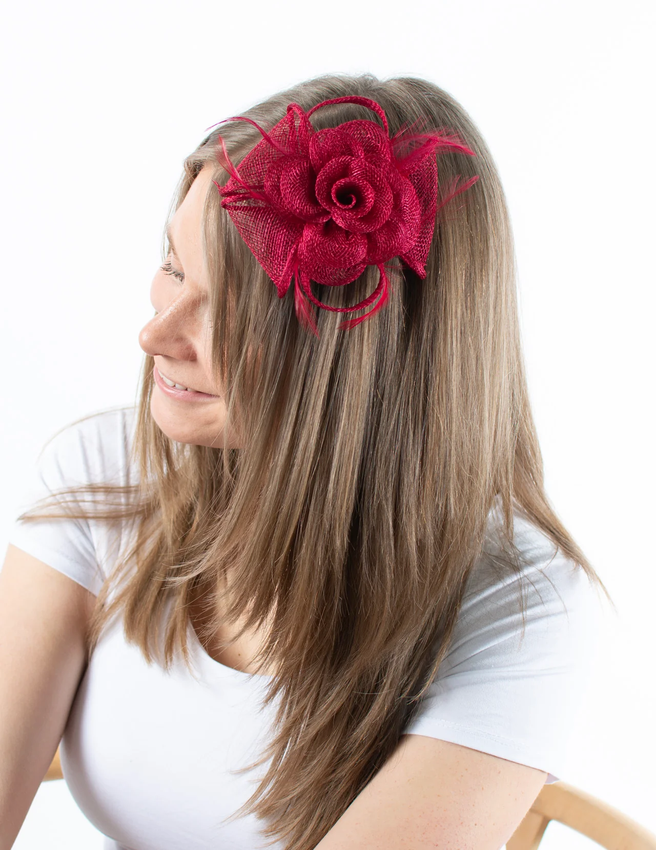 Fascinator | Small Rose Brooch | Mulberry