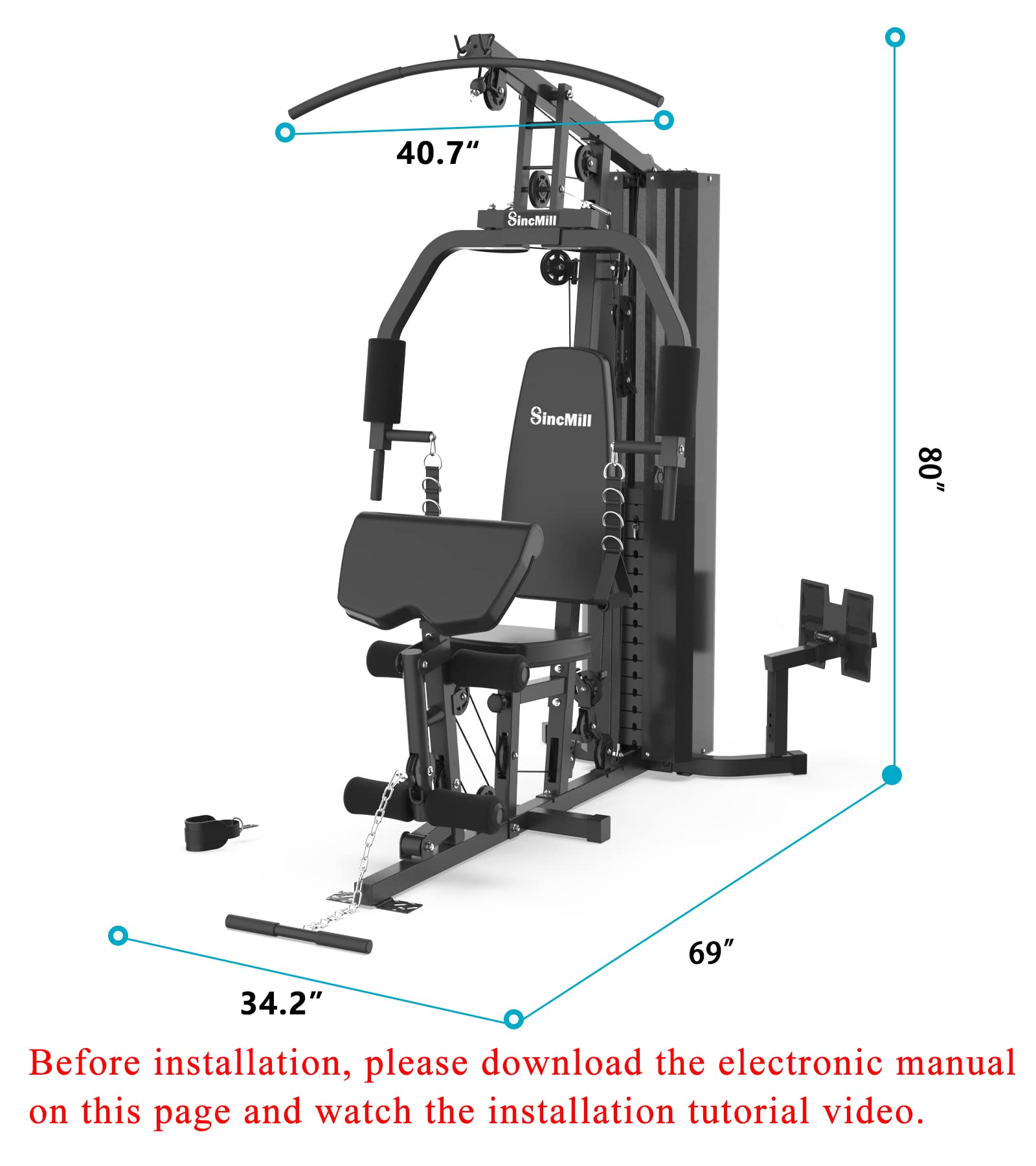 Home Gym SCM-1148L 148LB Multifunctioneel Compleet Thuisfitnessapparaat voor Thuistraining