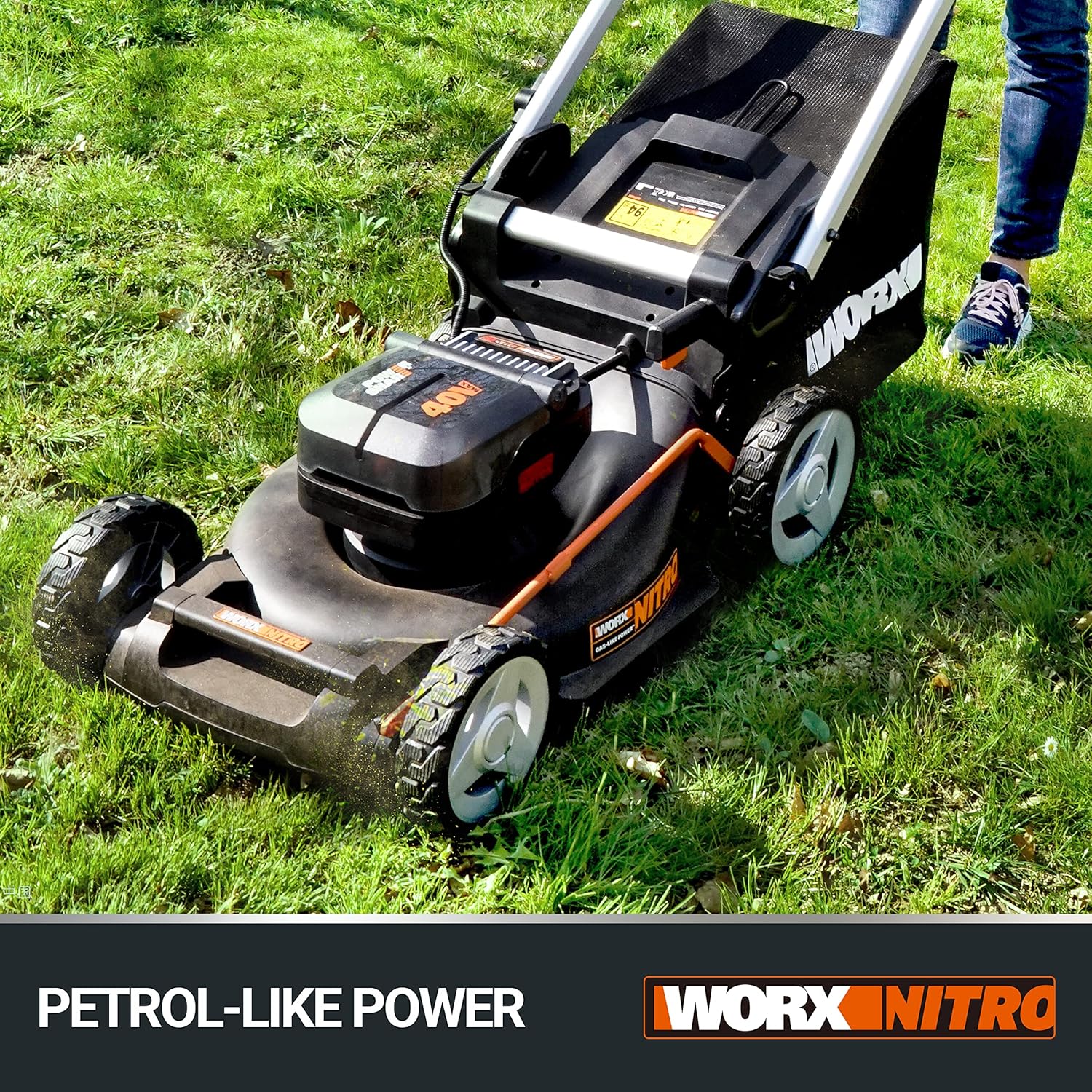 Worx Nitro 34 cm Accu grasmaaier, Elektrische grasmaaier, WG779E, 40 V PowerShare PRO 2 ST. 2,5 Ah Accu (Accu's & Oplader inbegrepen)