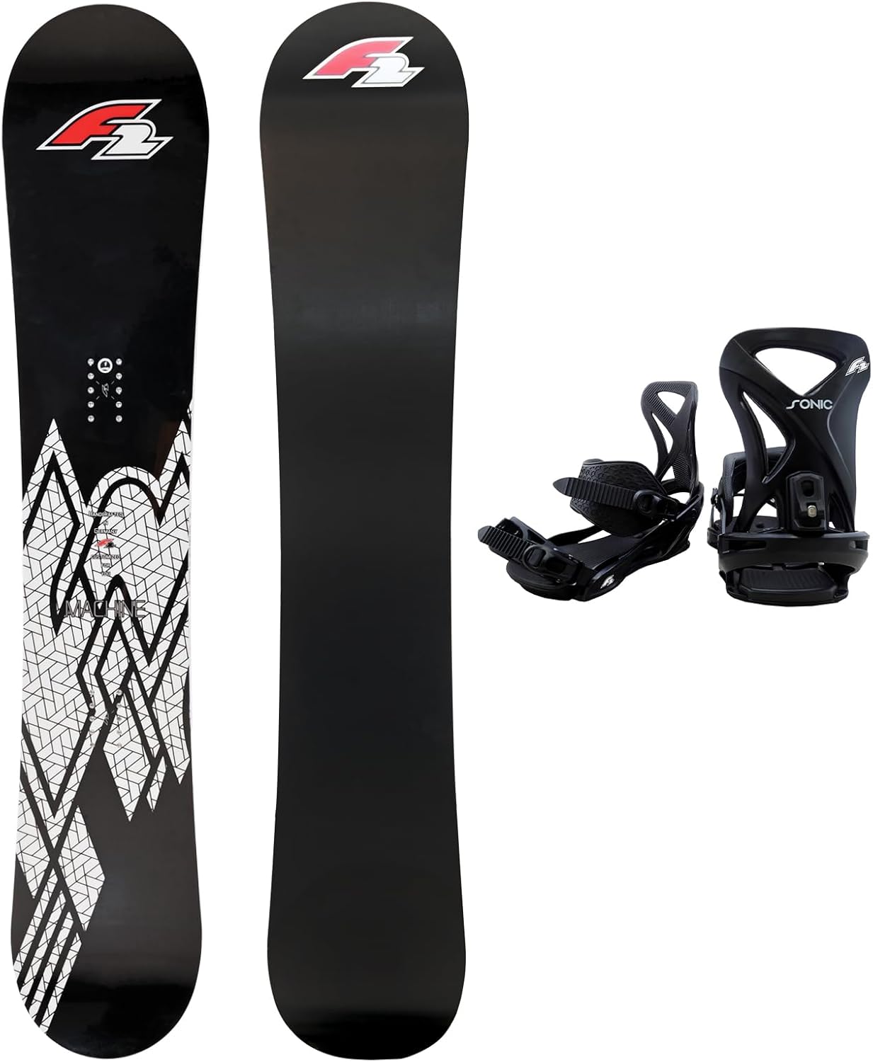 F2 Set Snowboard Rental Machine + Sonic Bindung - Größen wählbar