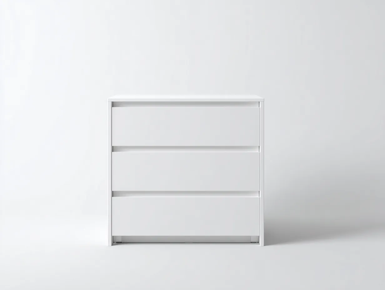 Kommode mit Schubladen - Holzwerkstoff - 90x42x75 cm - Weiß - Modern