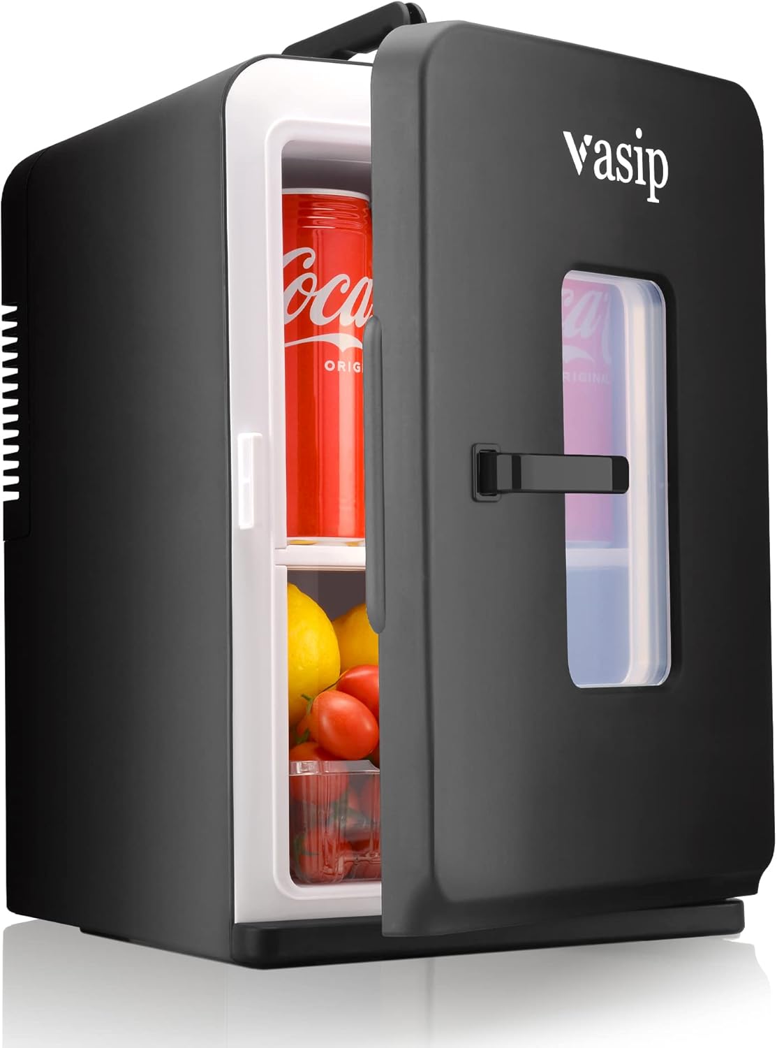 Vasip Mini Fridge 15 L, Portable with Cooling and Heating Function, Small Drinks Fridge for Home, Office, Camping and Car (AC/DC)