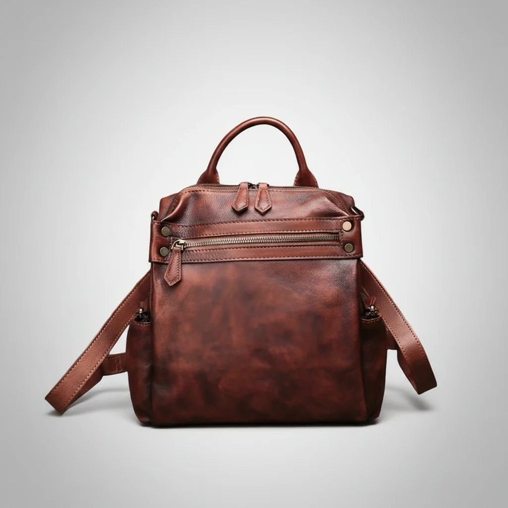 Handmade Distressed Full-Grain Leather Backpack