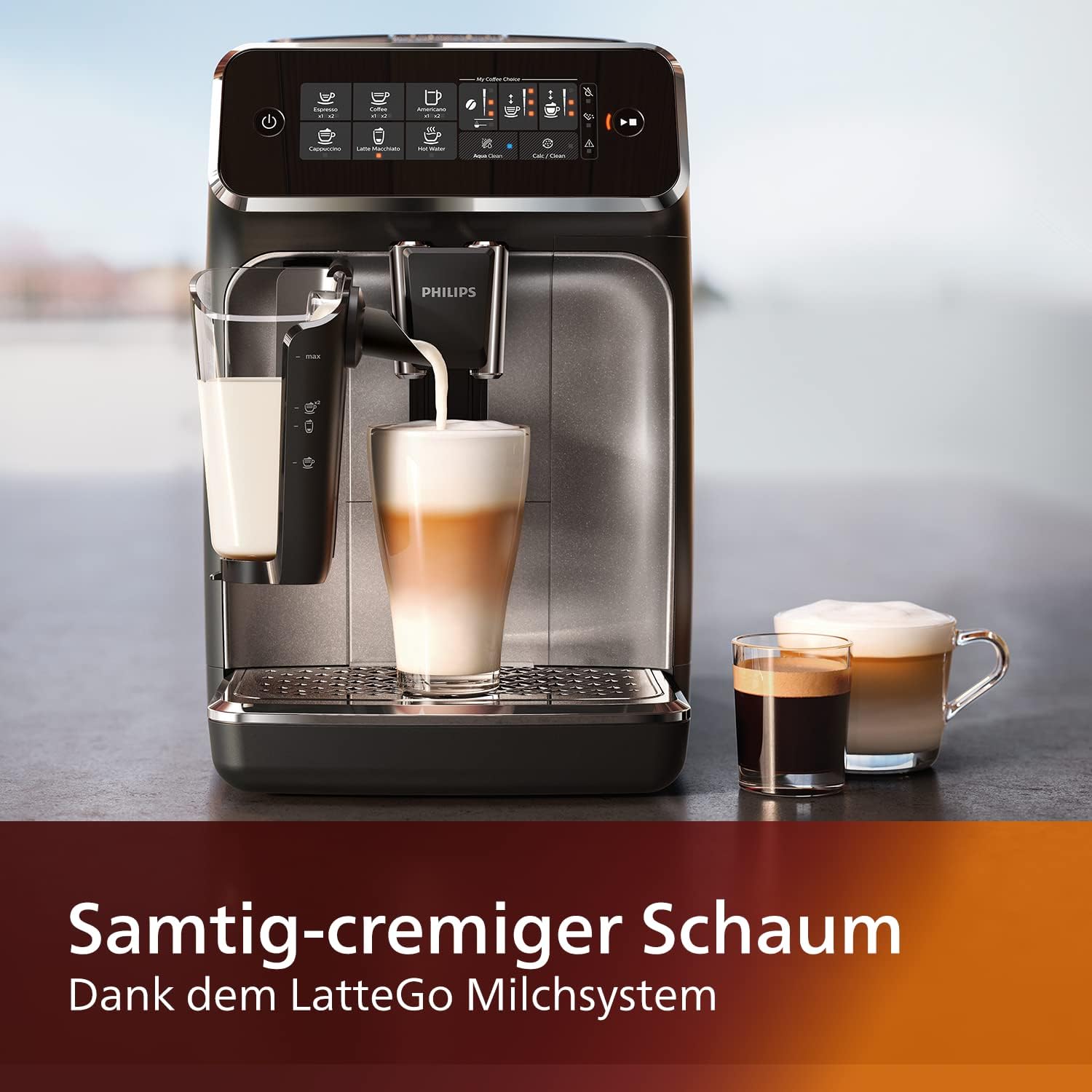 Philips Domestic Appliances 2200 Serie EP2231/40 Kaffeevollautomat, 3 Kaffeespezialitäten (LatteGo Milchsystem) 1500 Watt, 1.8 Liter, 37.1 x 24.6 x 43.4 cm, Klavierlack-schwarz