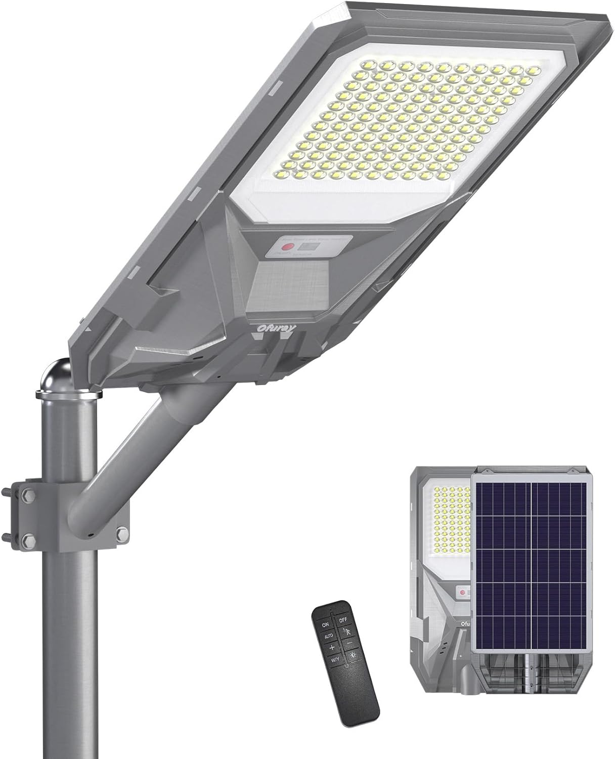 Ofuray Of-4500W Solar Straßenlaterne für Außen, Solarlampen mit Bewegungssensor, 6500k Led Solarstrahler Dämmerung bis zum Morgengrauen, IP67 Wasserdichte Flutlicht Aussen für Gärten Garage