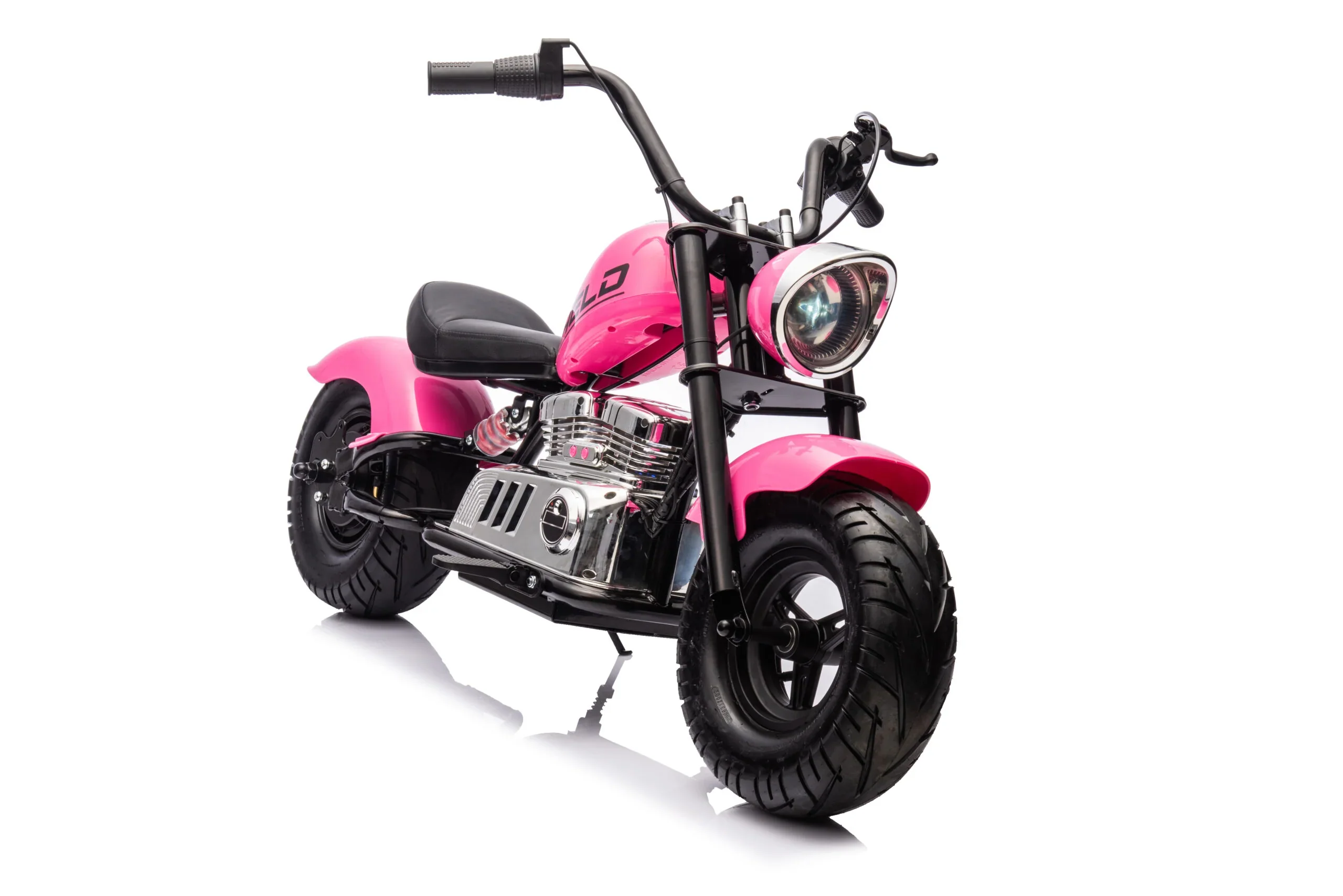 Neo Outlaw Harley style 24V Electro Chopper Cruiser High Powered Kids Electric Motorbike with stabalizers - Pink