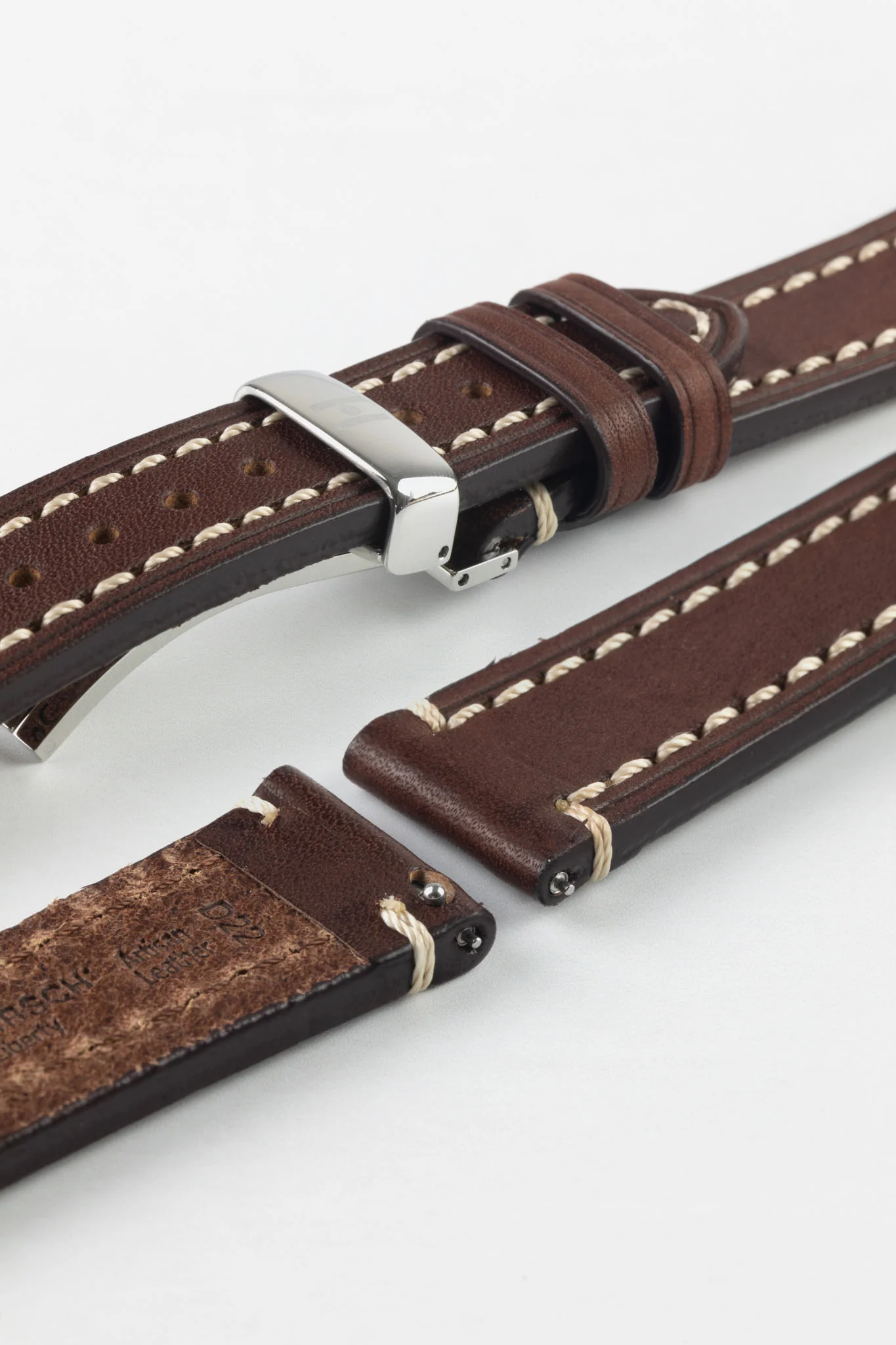 Hirsch LIBERTY Leather Watch Strap in BROWN