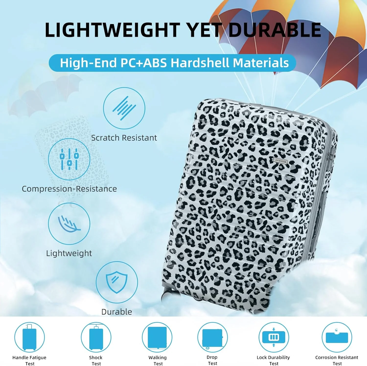 6-piece luggage set, expandable hardshell suitcase set with spinner wheels, lightweight rolling luggage set