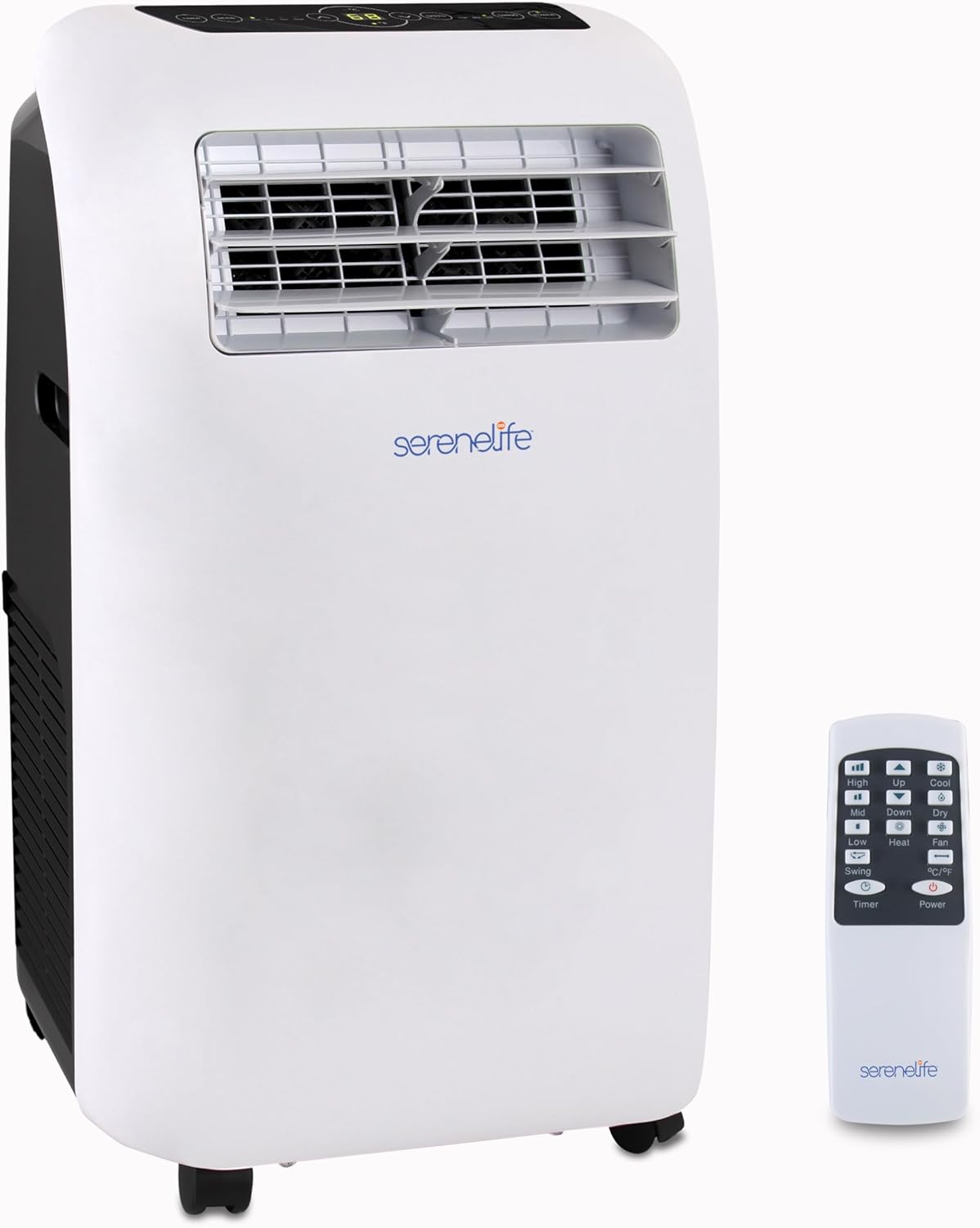 SereneLife Mobile Klimaanlage 2,6 kW 7000 BTU – L52 dB Leises Klimagerät für Schlafzimmer bis 28 m², Angenehme Kühlung an heißen Tagen, mit Entfeuchter, Lüfter & Fernbedienung