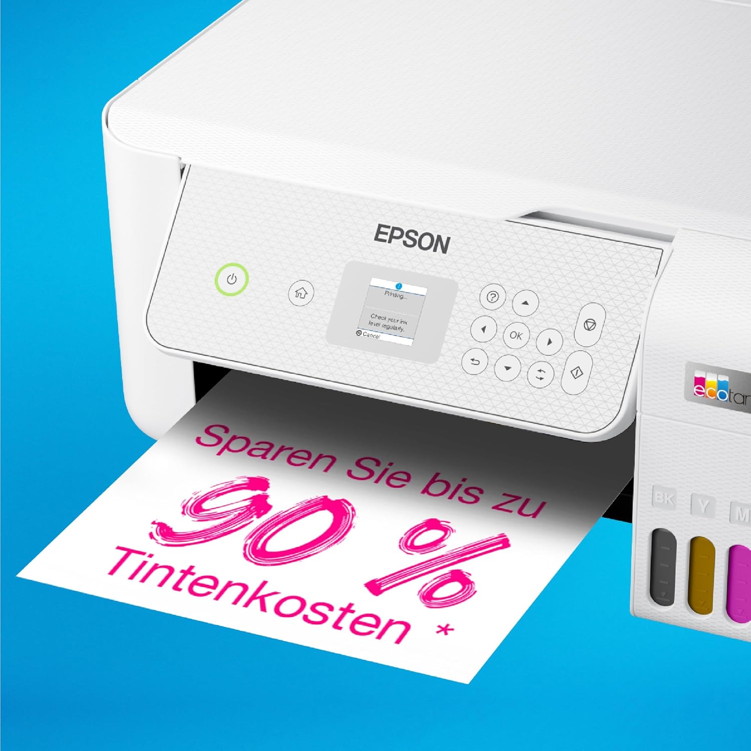 Epson EcoTank ET-2826 A4-Multifunktions-Wi-Fi-Tintentankdrucker, mit einem im Lieferumfang enthaltenen Vorrat an Tinten bis zu 3 Jahren