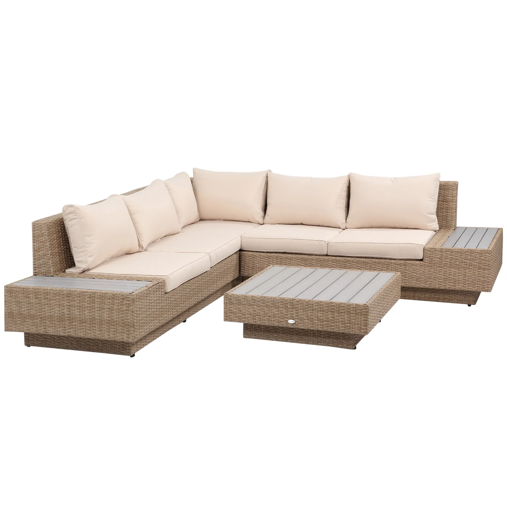 Outsunny Tuinmeubelset 4-delig weerbestendig met opbergruimte polyrattan