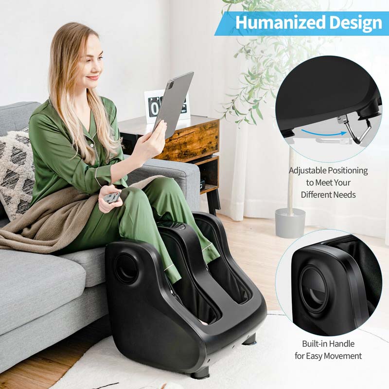 Foot Amp Calf Massager With Heat Amp Remote Shiatsu Kneading Electric Massage Machine With Adjustable Tilt Base Timer Lcd Screen