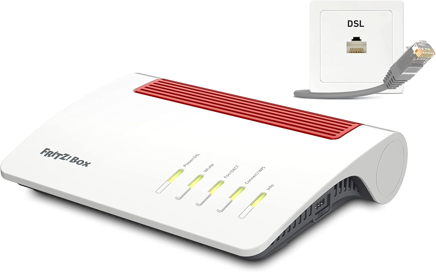 FRITZ!Box 7590 AX Exclusive Edition (Wi-Fi 6 DSL-Router 2.400 MBit/s (5GHz) & 1.200 MBit/s (2,4 GHz), inklusive SanDisk USB-Stick, WLAN Mesh, DECT-Basis, deutschsprachige Version)