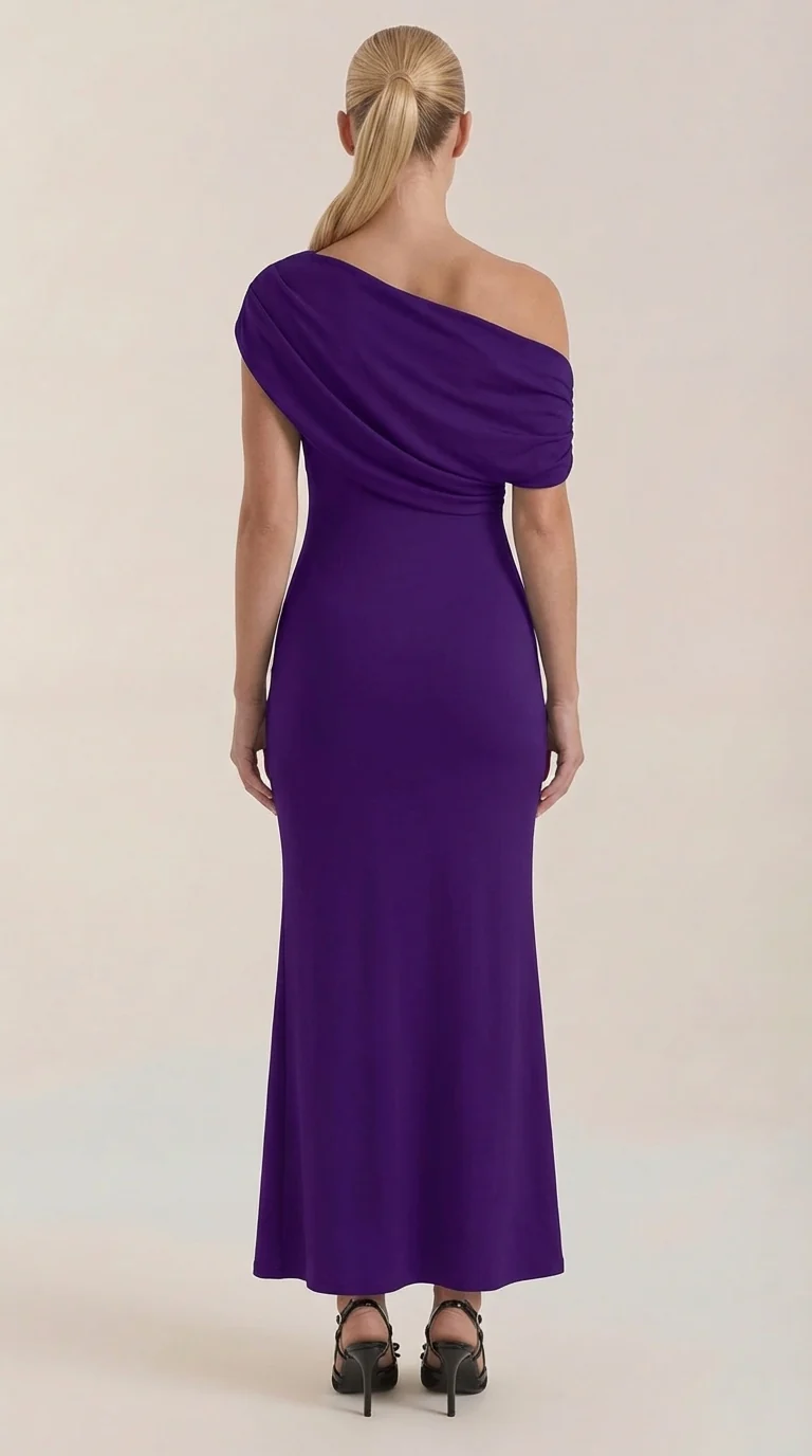 One-Shoulder-Maxikleid