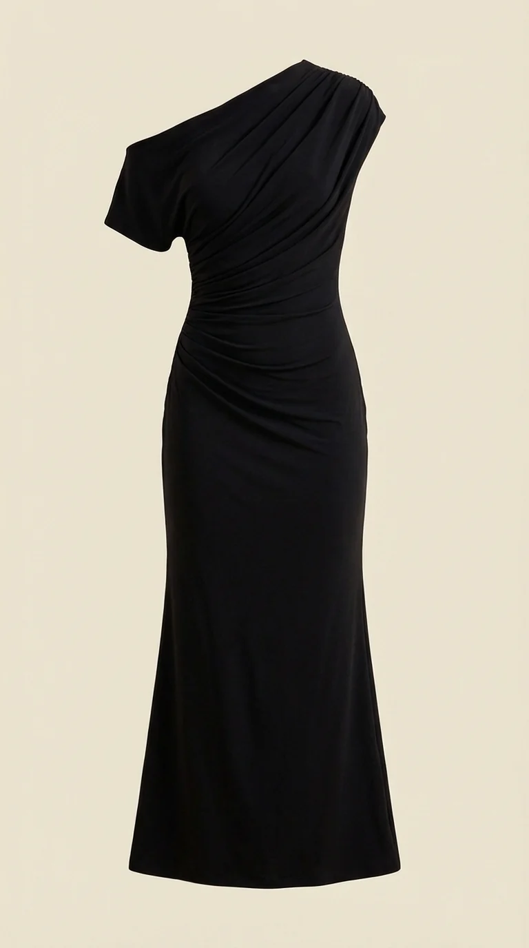 One-Shoulder-Maxikleid