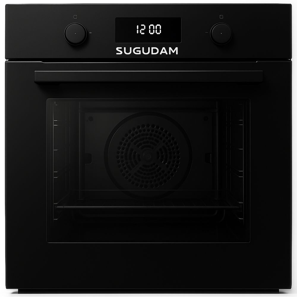 Four encastrable électrique noir avec écran numérique et ventilateur de convection