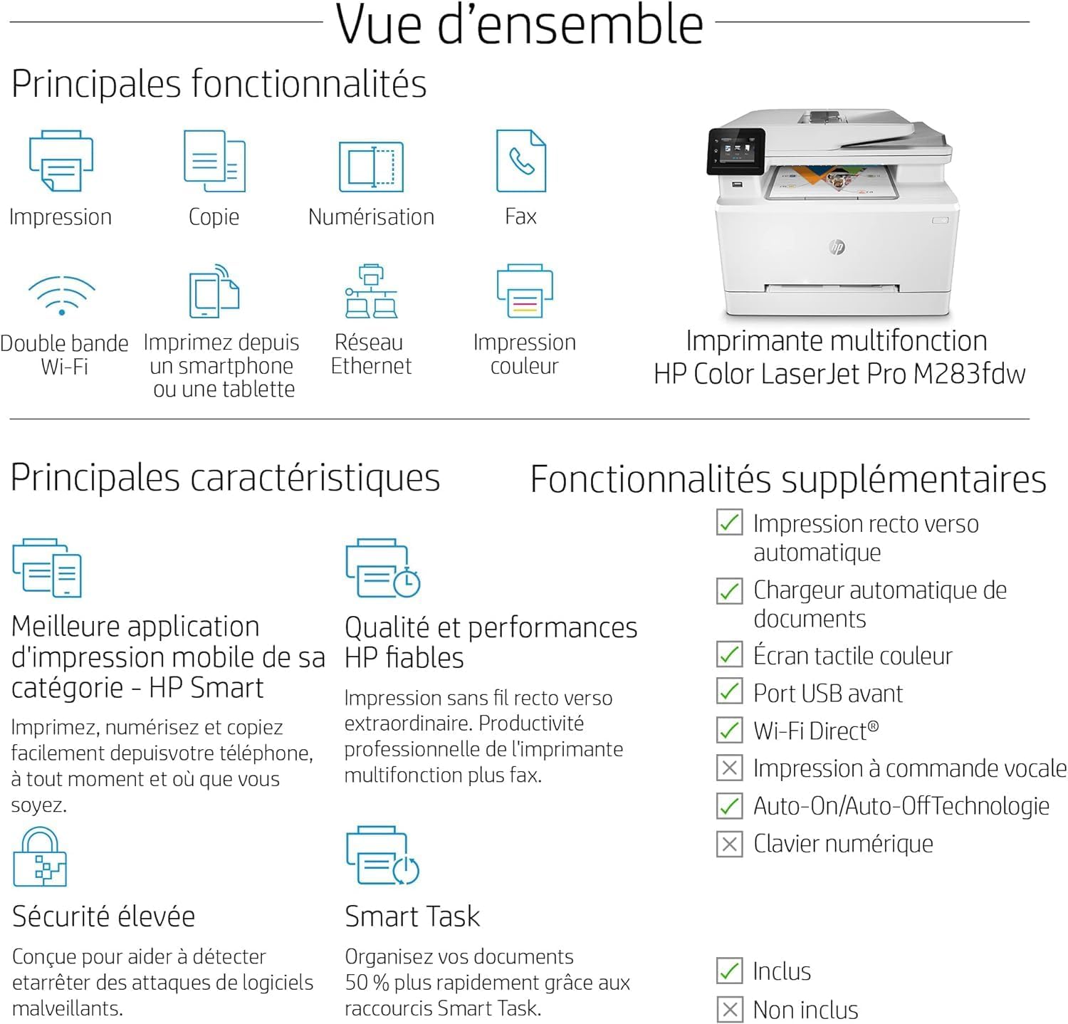 HP Color LaserJet Pro MFP 3302fdwg Multifunktions-Farblaserdrucker, Fax, Automatischer beidseitiger Druck, Touchscreen, Wi-Fi, Ethernet, USB, HP Wolf Pro Security