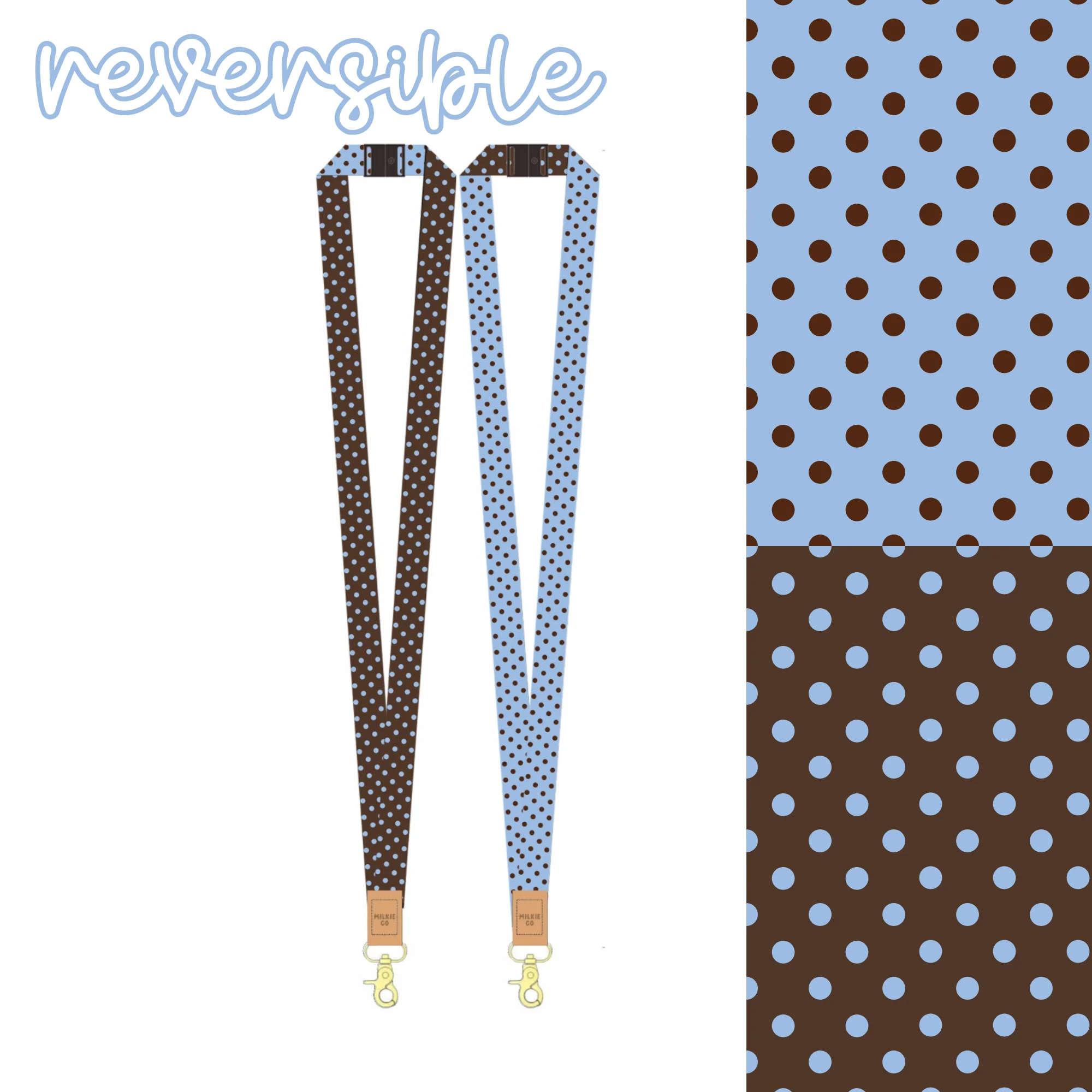 Blueberry Latte Fabric Lanyard