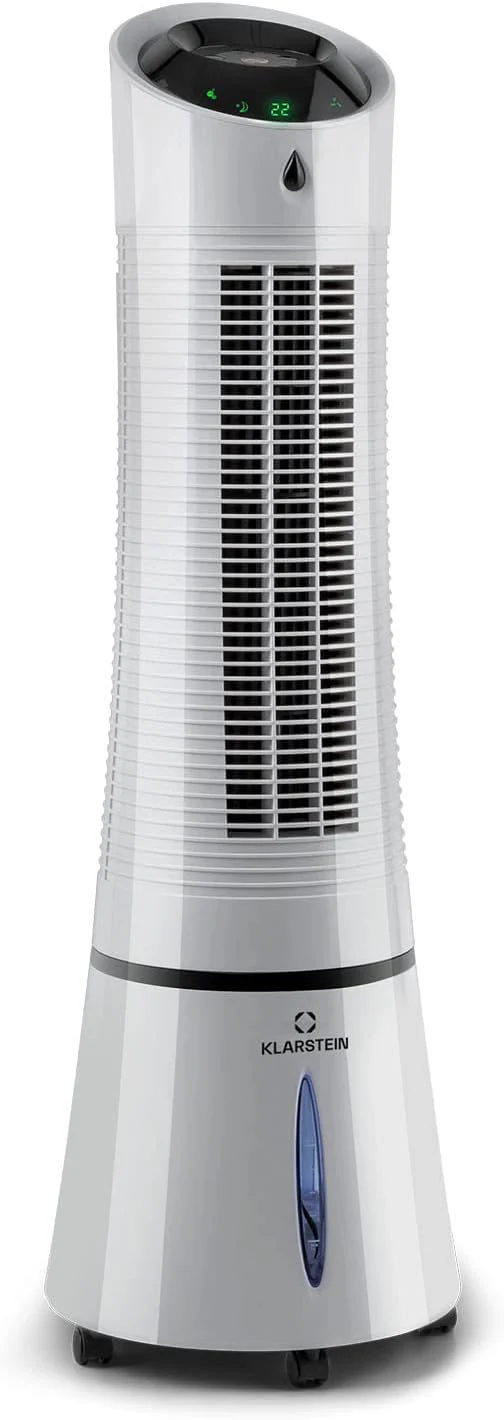 Klarstein 4-in-1: Slimme luchtkoeler, ventilator, luchtbevochtiger & ionisatie I 6 L watertank, oscillatie, 30 W, 210 m3/u, timer I Klimaatregelaar zonder afvoerslang, Mobiele airconditioner, Zwart-ros��goud