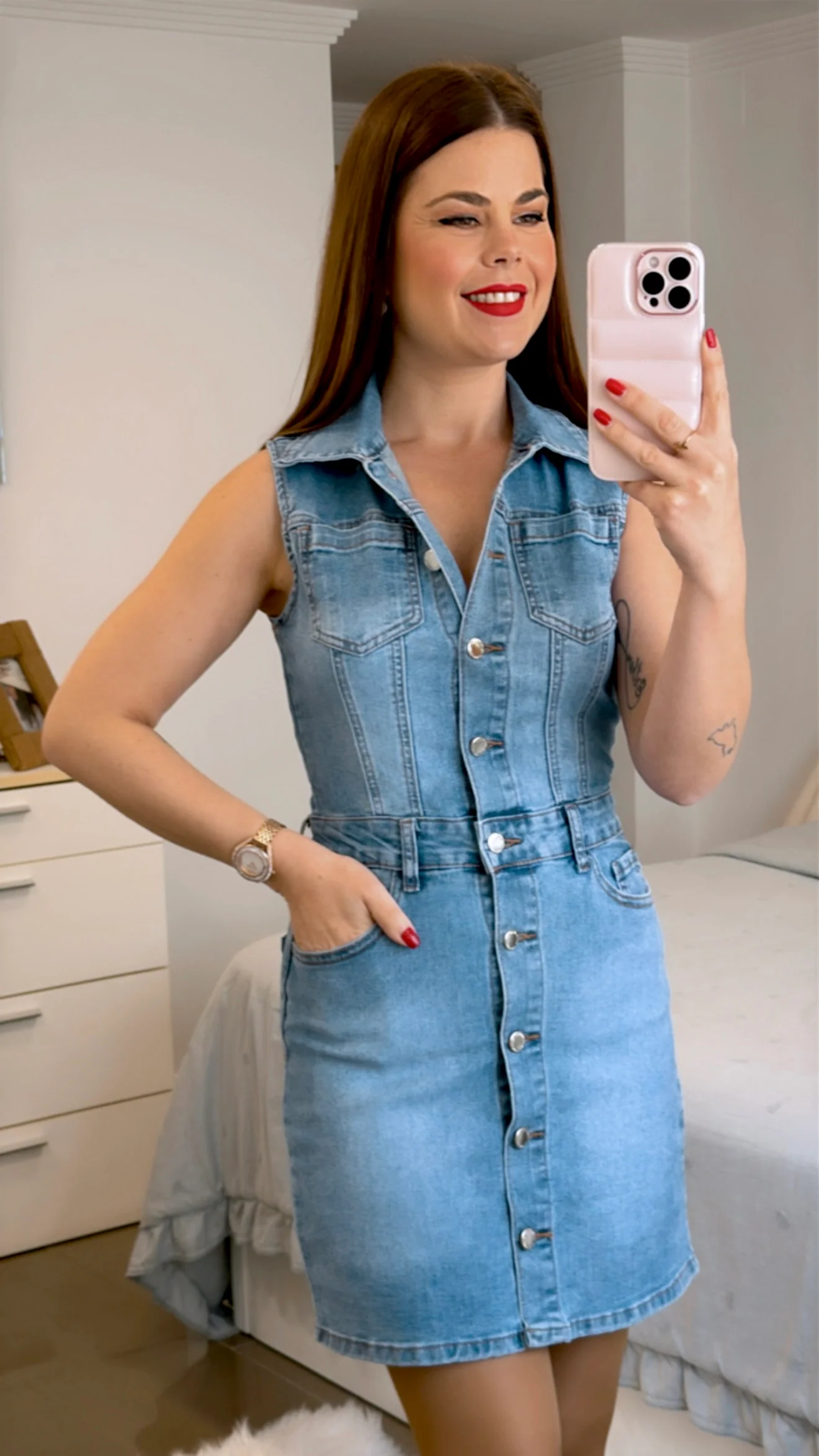 VESTIDO CORTO DENIM
