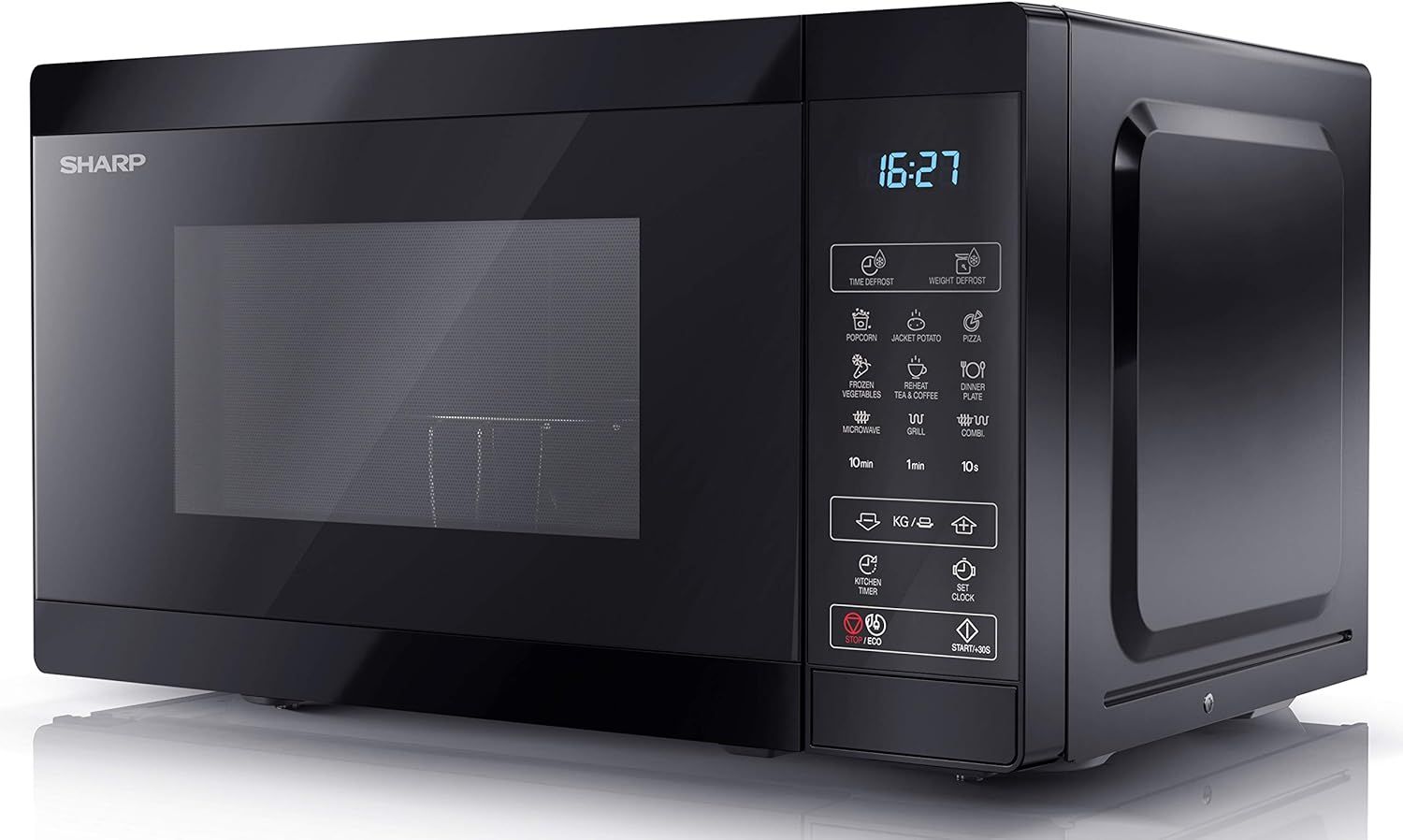 SHARP 20L 800W Digital Microwave with Grill & Eco Mode - Black
