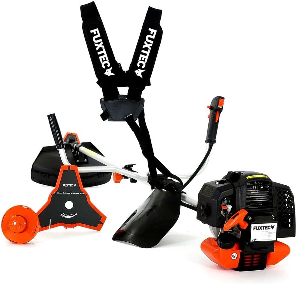 FUXTEC Benzin Motorsense FX-MS152 mit 52 cc, 2in1 Multitool, Profi-Tragegurt und 3 PS Leistung Trimmer Rasentrimmer Freischneider fs Faden 2-Takt, getestet in der Oberklasse mit Note 1,4 Easy Starter