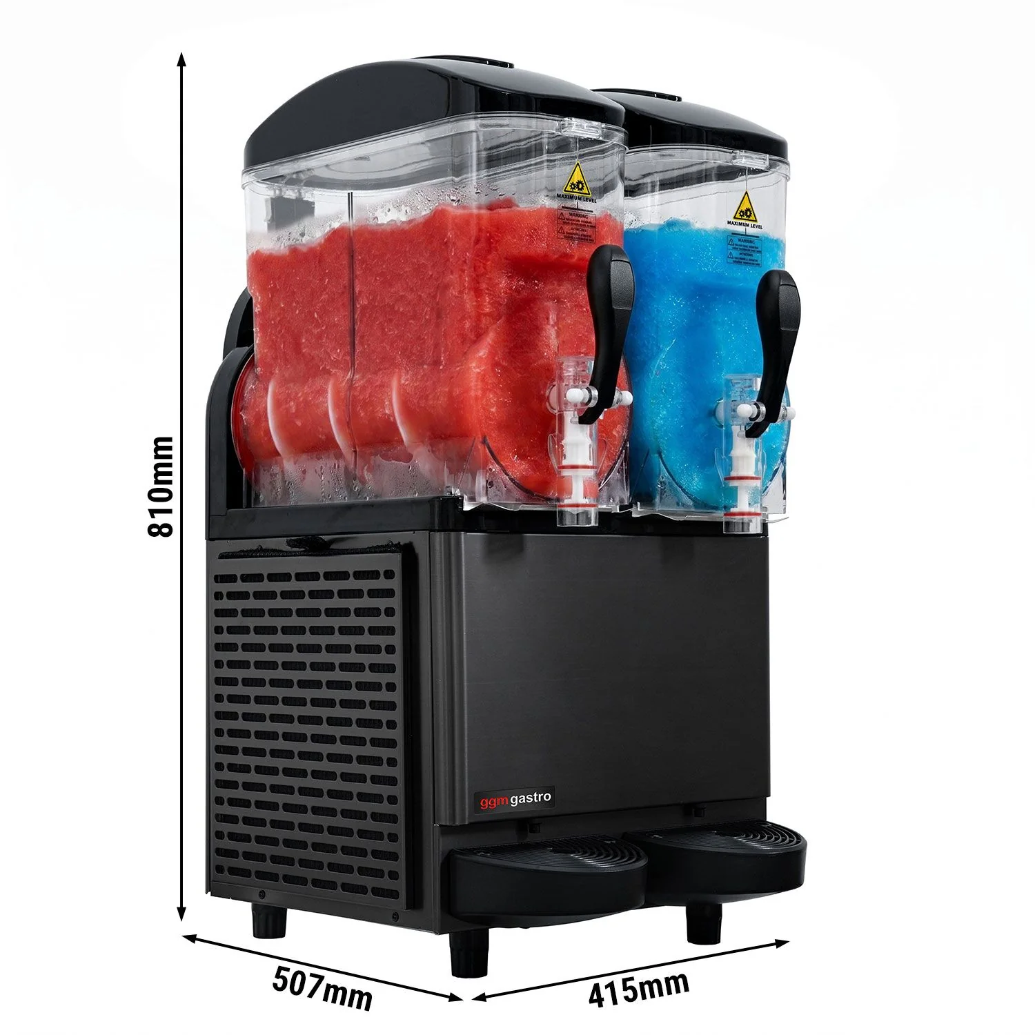 Slushmaskin - 2x 12 l - 710 W - Digital - svart