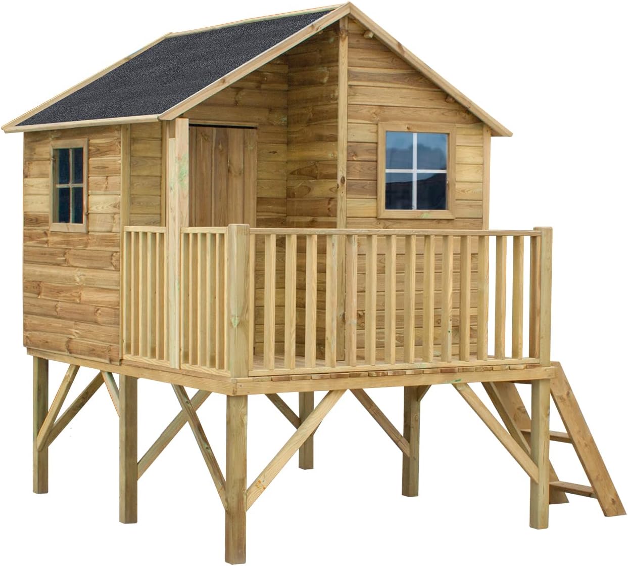 Gartenhaus Kinder - Spielhaus Kinder Outdoor - Aus Imprägniertem Gehobeltem Kiefernholz - Originell und Einzigartig Gartenspielhaus
