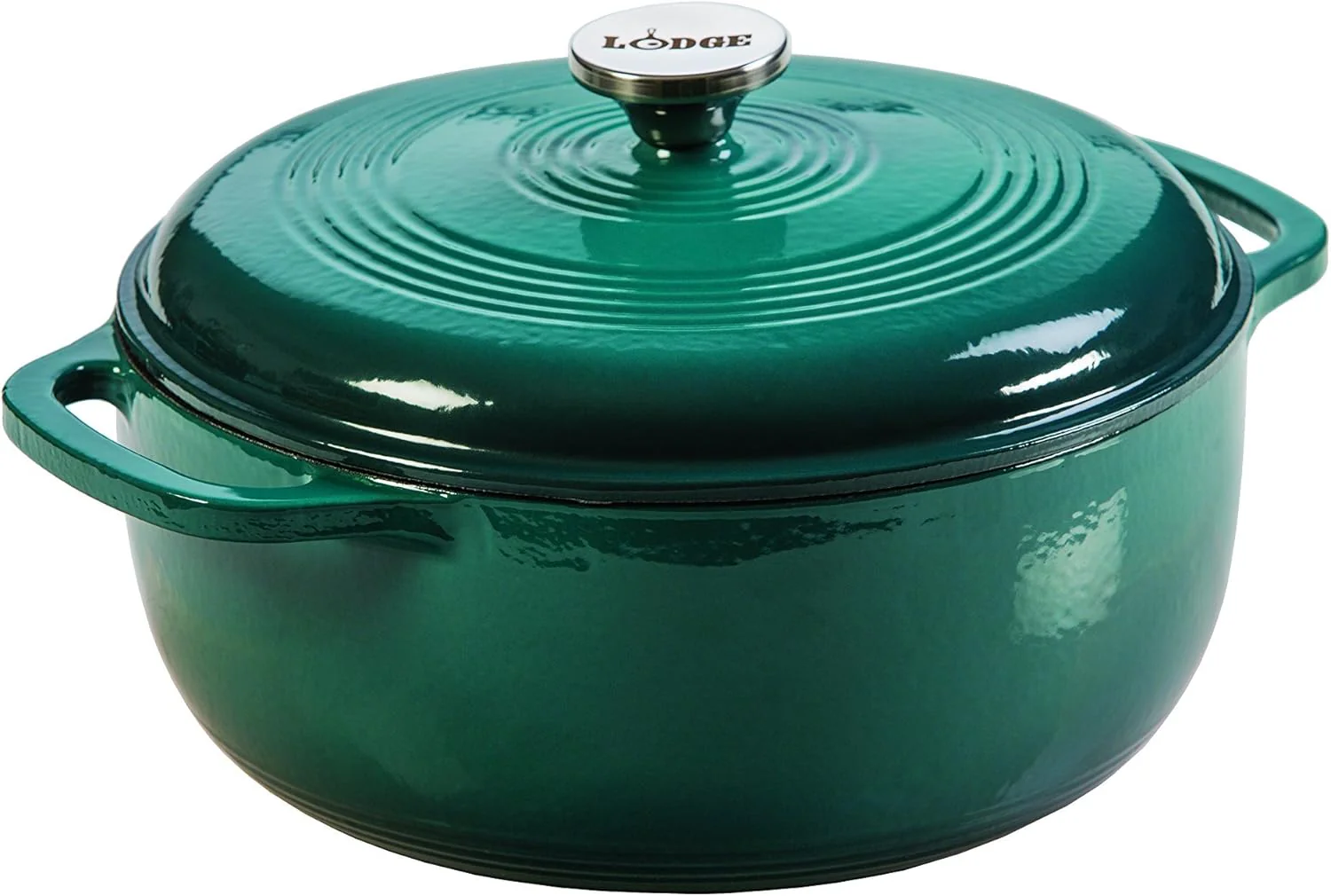 Lodge Essential Enamel Cast Iron Dutch Oven - Perfect for Bread Baking, Braising, Marinating & Slow Cooking - Features Moisture-Sealing Lid & Dual Handles - Kitchen Essentials - 6 Quarts - Caribbean Blue