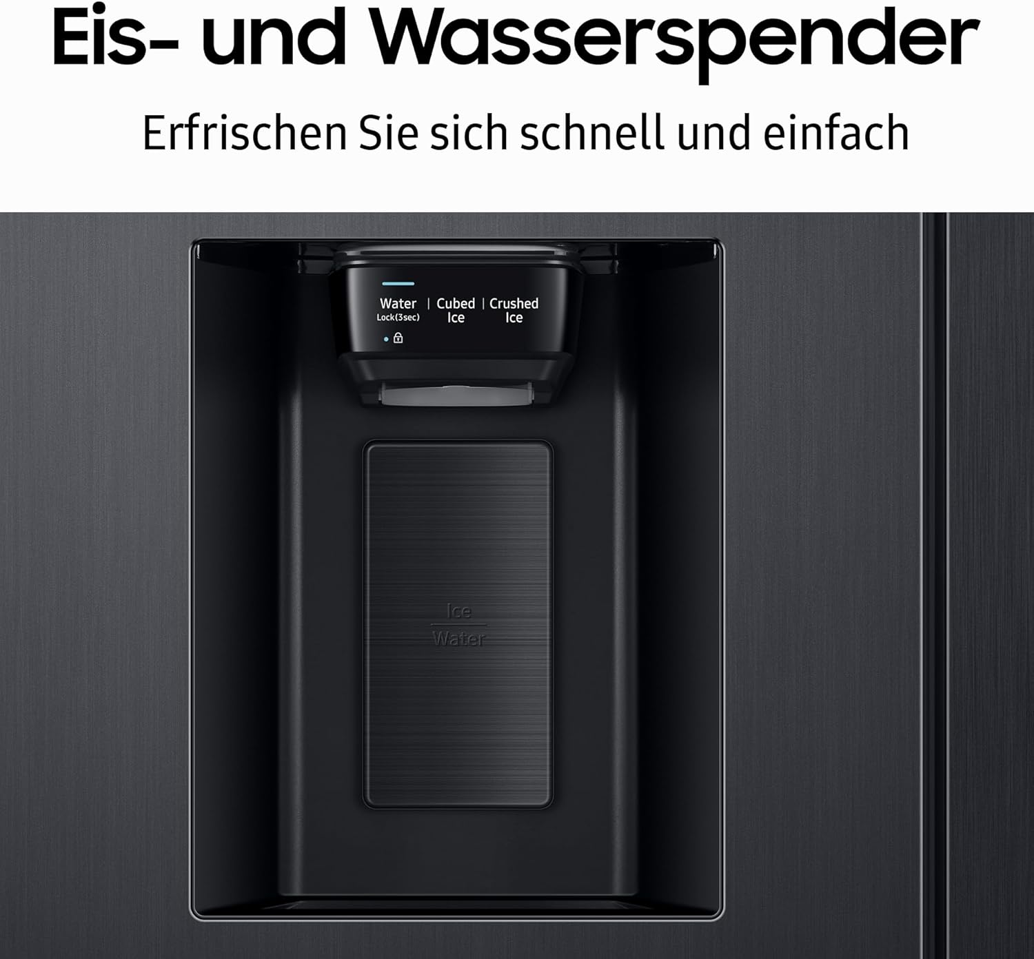 RS6GA8521B1/EG Side-by-Side Kühlschrank, 178 cm, 634 , 225  Gefriervolumen, Space Max Technologie, Premium Black Steel