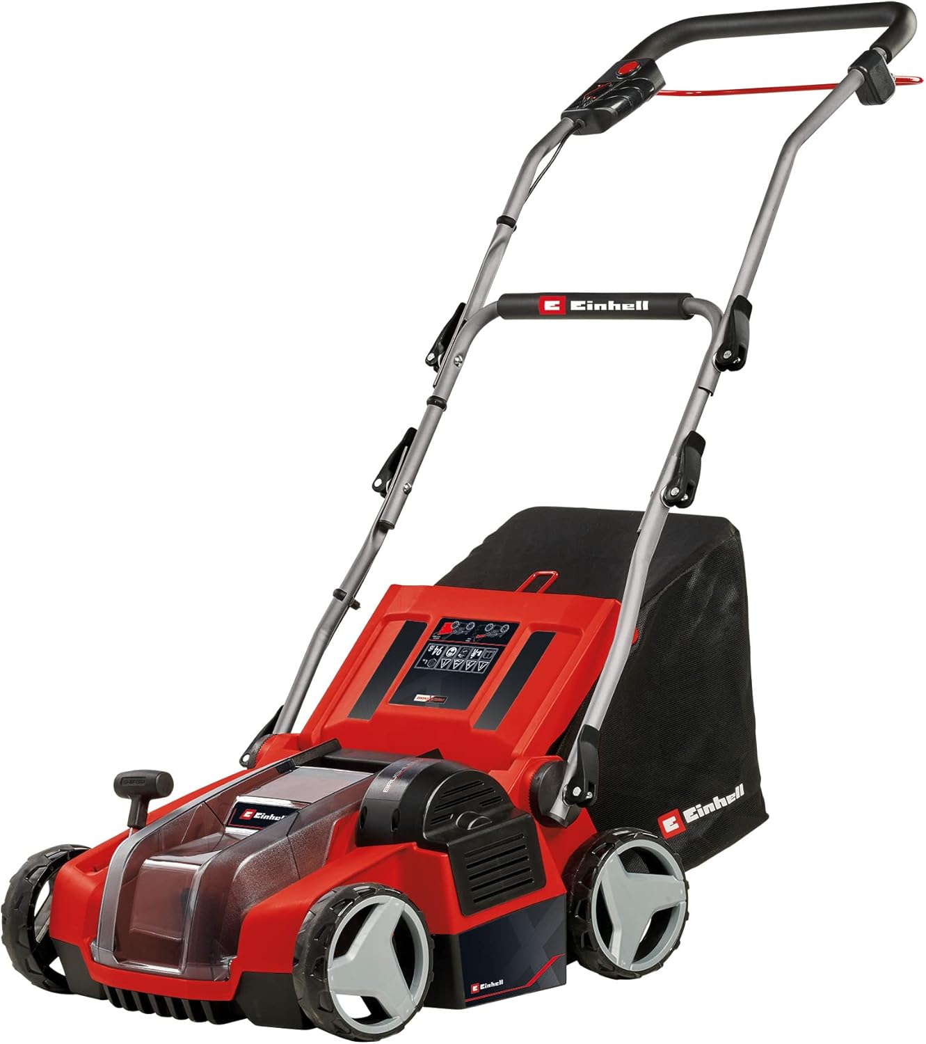 Einhell Akku-Vertikutierer-Lüfter GE-SA 36/35 Li Power X-Change (36 V, Brushless, 35cm Messerwalze, 28L Fangsack, einstellbare Arbeitstiefe, inkl. 2x 4,0 Ah Akku und Twincharger)