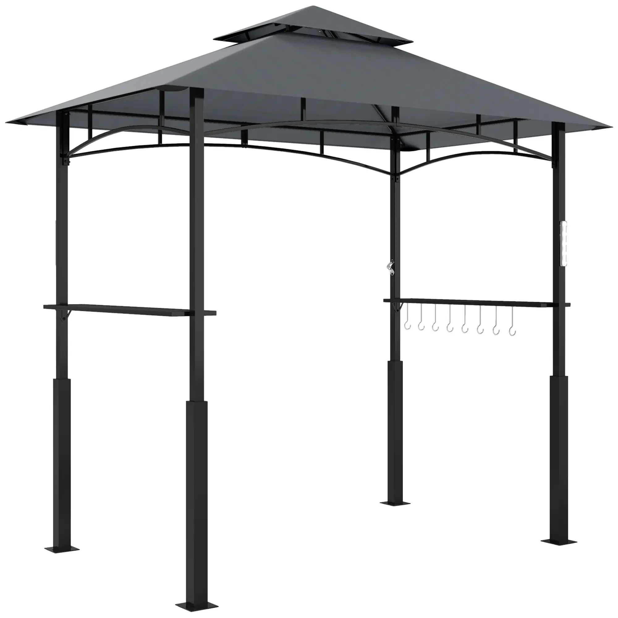 Outsunny Grillpaviljoen dubbellaags dak LED-verlichting