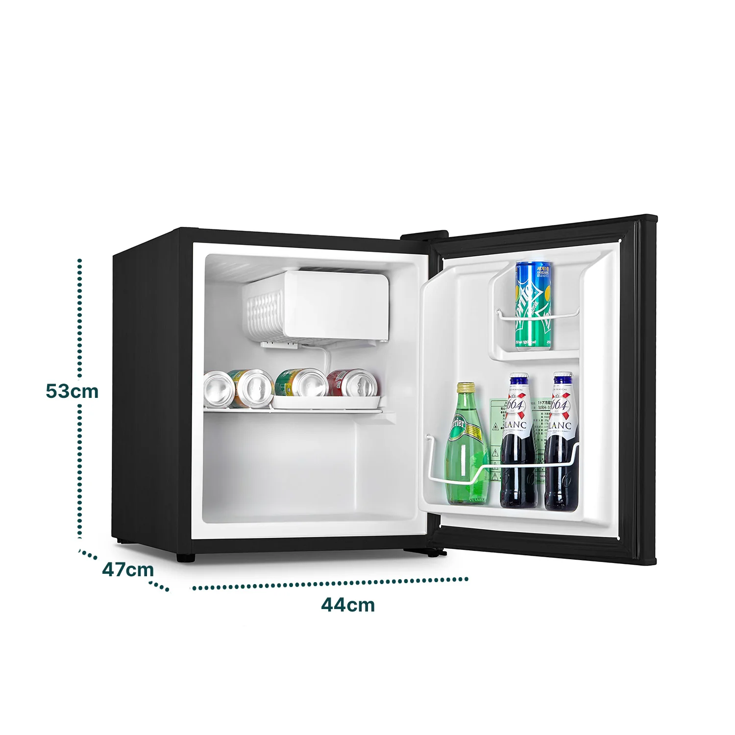Mini Frigo In Metallo - 48l Con Freezer 5l 85w Nero