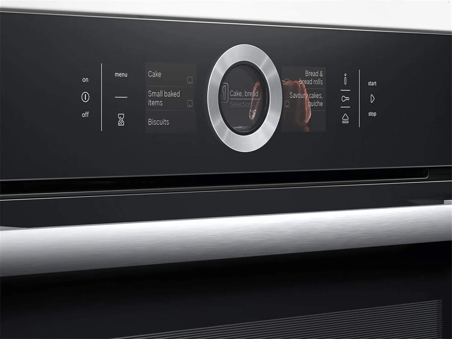 Bosch HMG7361B1, Serie 8 smarter Einbau-Backofen mit Mikrowellenfunktion, 60 x 60 cm, Made in Germany, Schwarz, Air Fry, Digitaler Bedienring, Touchdisplay, Automatikprogramme, Reinigungsunterst��tzung