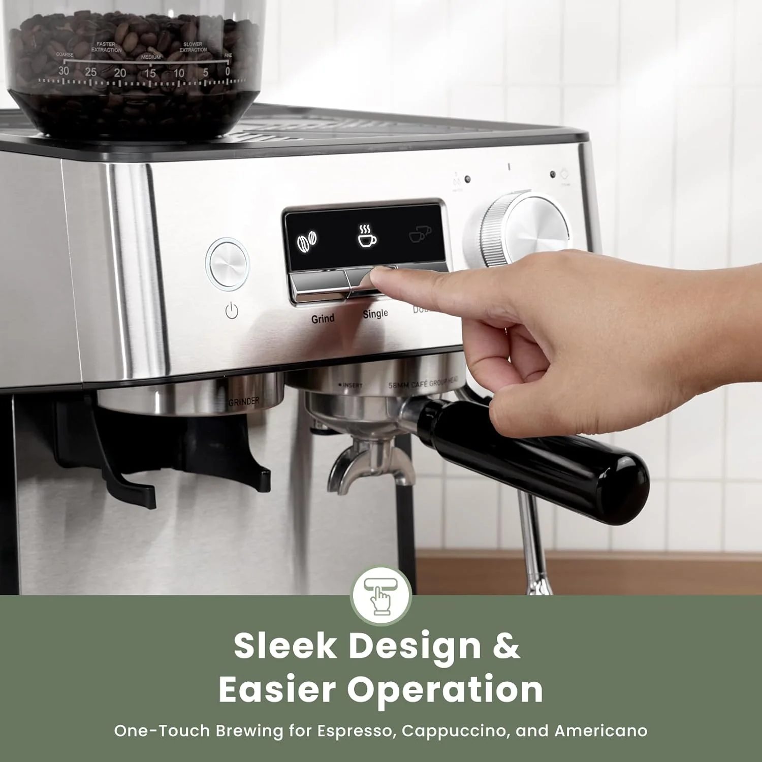 Gevi 20 Bar Espresso Machine with Grinder & Milk Frother