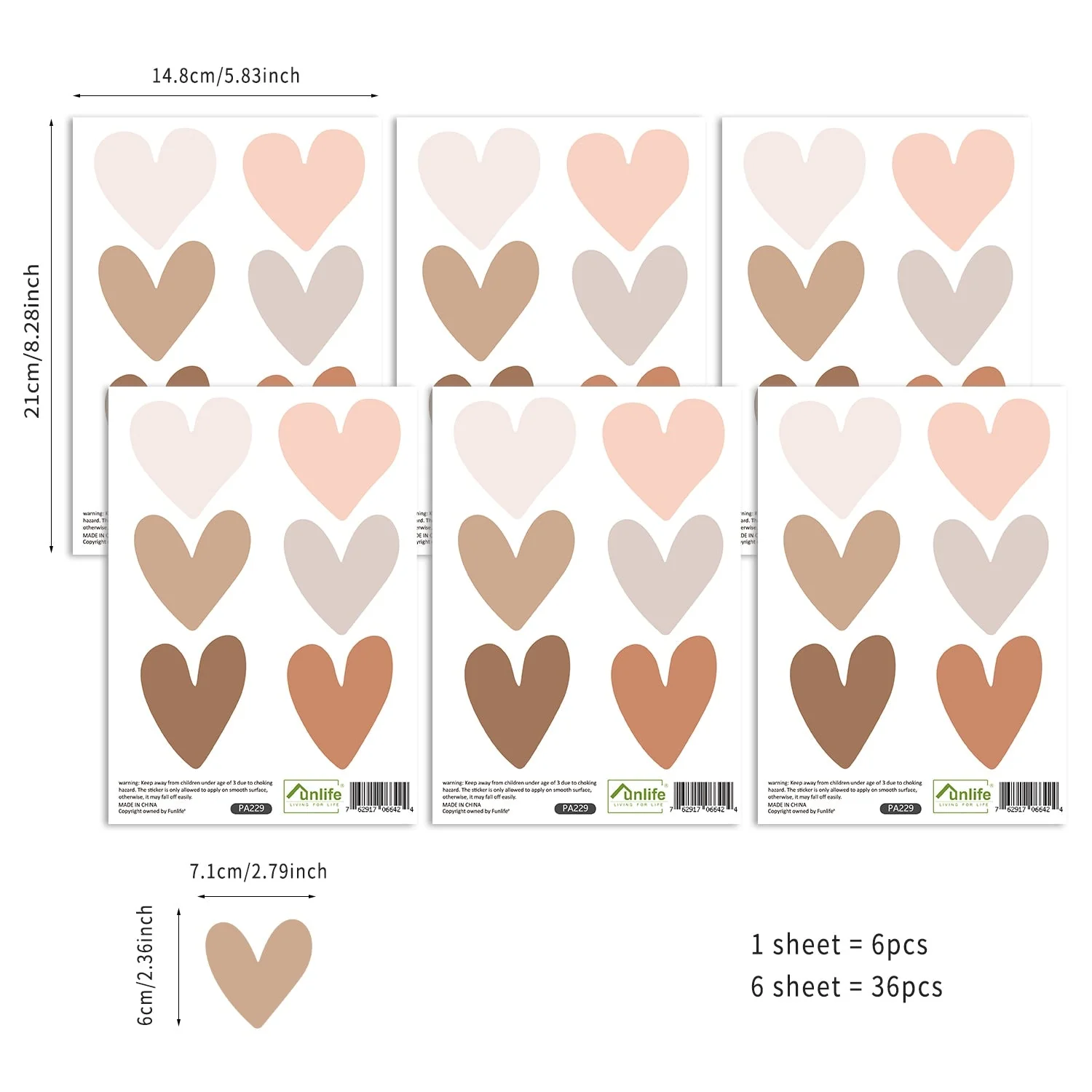 Boho Hearts Wall Decals For Children's Room - Nursery Wall Art Decals