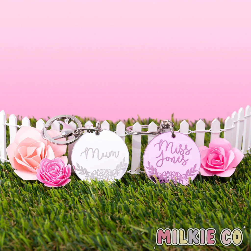 Bloom Personalised Mirror Keychain