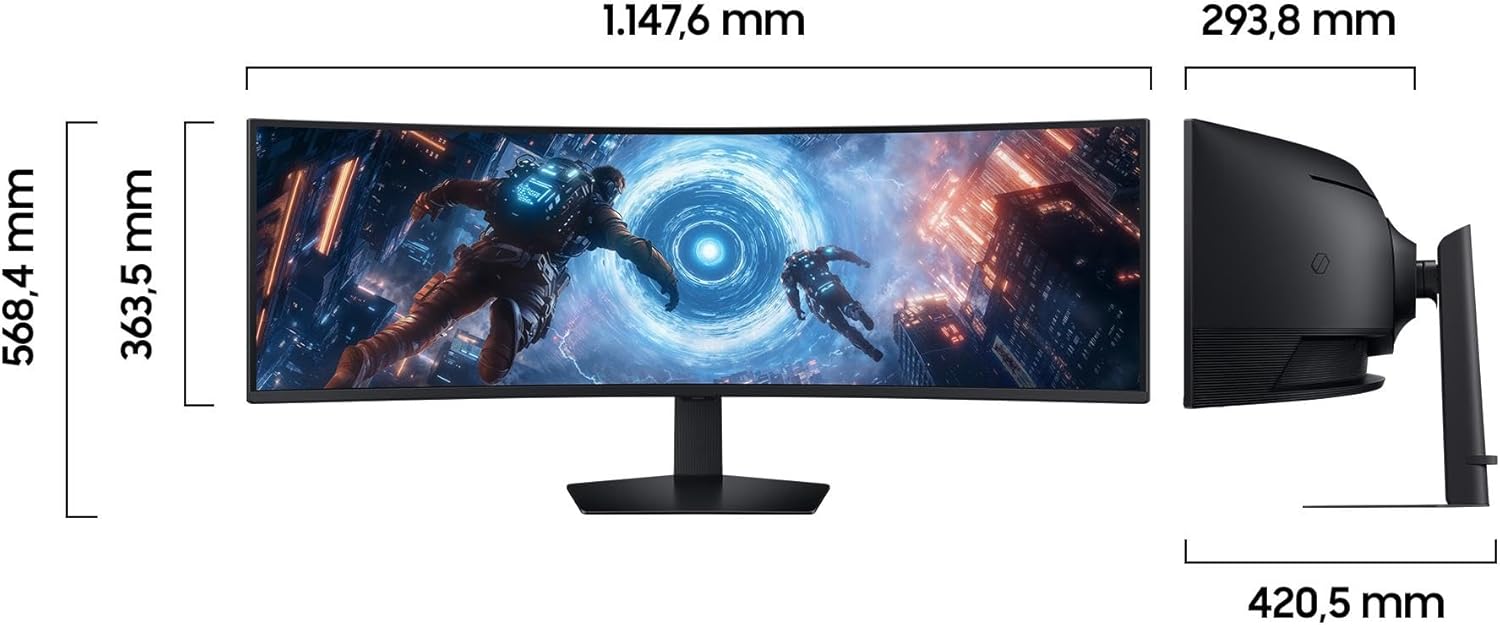 Odyssey G91F, Ultrawide Curved 32:9, Gaming Monitor, 49 Zoll, LED-VA-Panel, DQHD, 5120 x 1440, DisplayHDR 600, AMD FreeSync Premium Pro, 1ms, 144 Hz, Schwarz, LS49FG916EUXEN