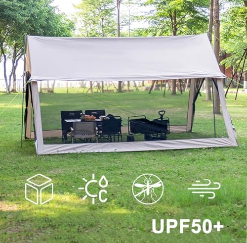 Campingzelt für 5-8 Personen, wasserdichter Moskitonetz-Unterstand mit einfachem Aufbau, Tragetasche & Zubehör für Outdoor-Wandern und Hinterhofgebrauch