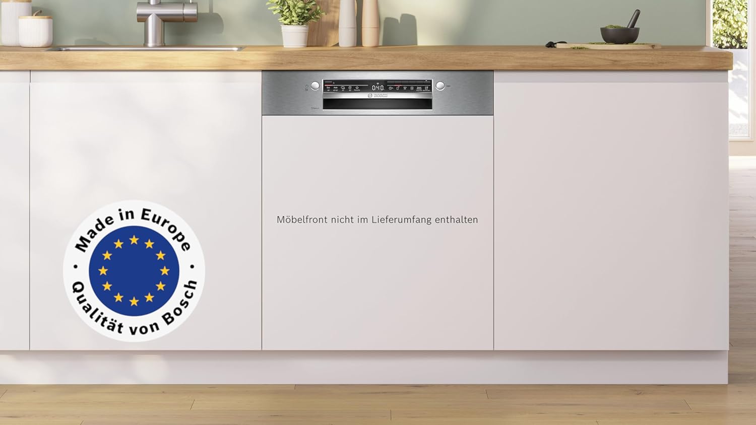 Bosch SMU4ETS08E, Serie 4, Smarter Unterbau-Geschirrspüler 60 cm, Besteckkorb, Spülmaschine mit Programmassistent, besonders Leise, höhenverstellbarer Oberkorb, Automatische Türöffnung, Edelstahl