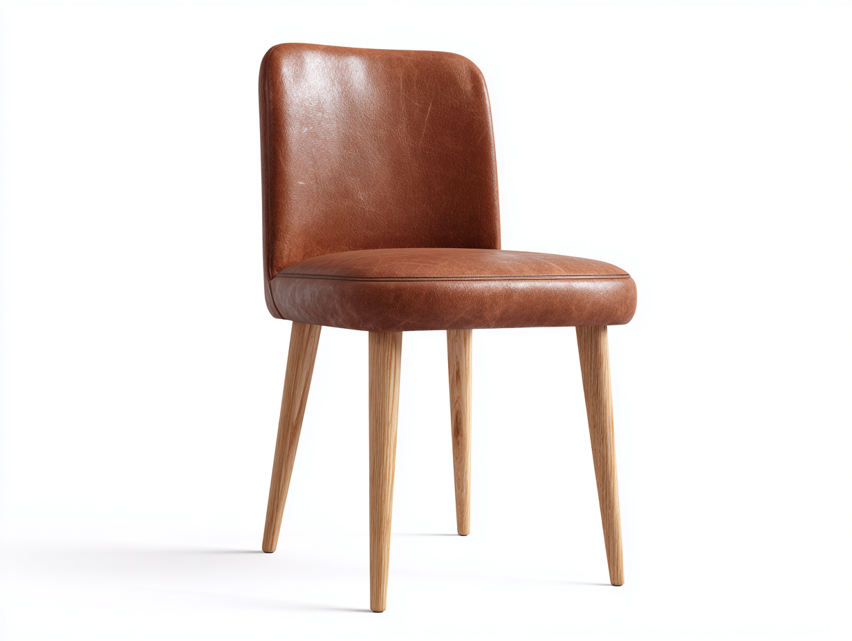 Esszimmerstühle-Leder-Holz-52x58x82 cm-Braun-Modernes Design