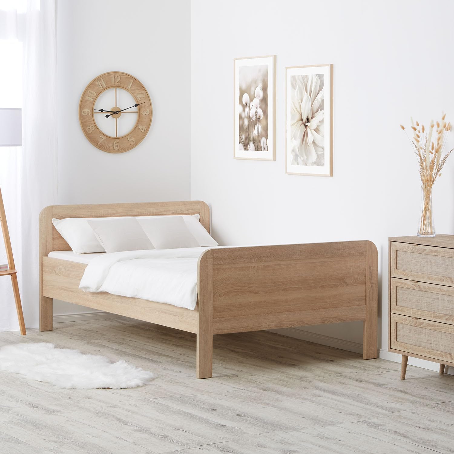 Homestyle4u Komfortbett Bett Senioren Seniorenbett 120x200 Komforthöhe Natur Holz erhöhter Einstieg extra hoch | Artikel 3120