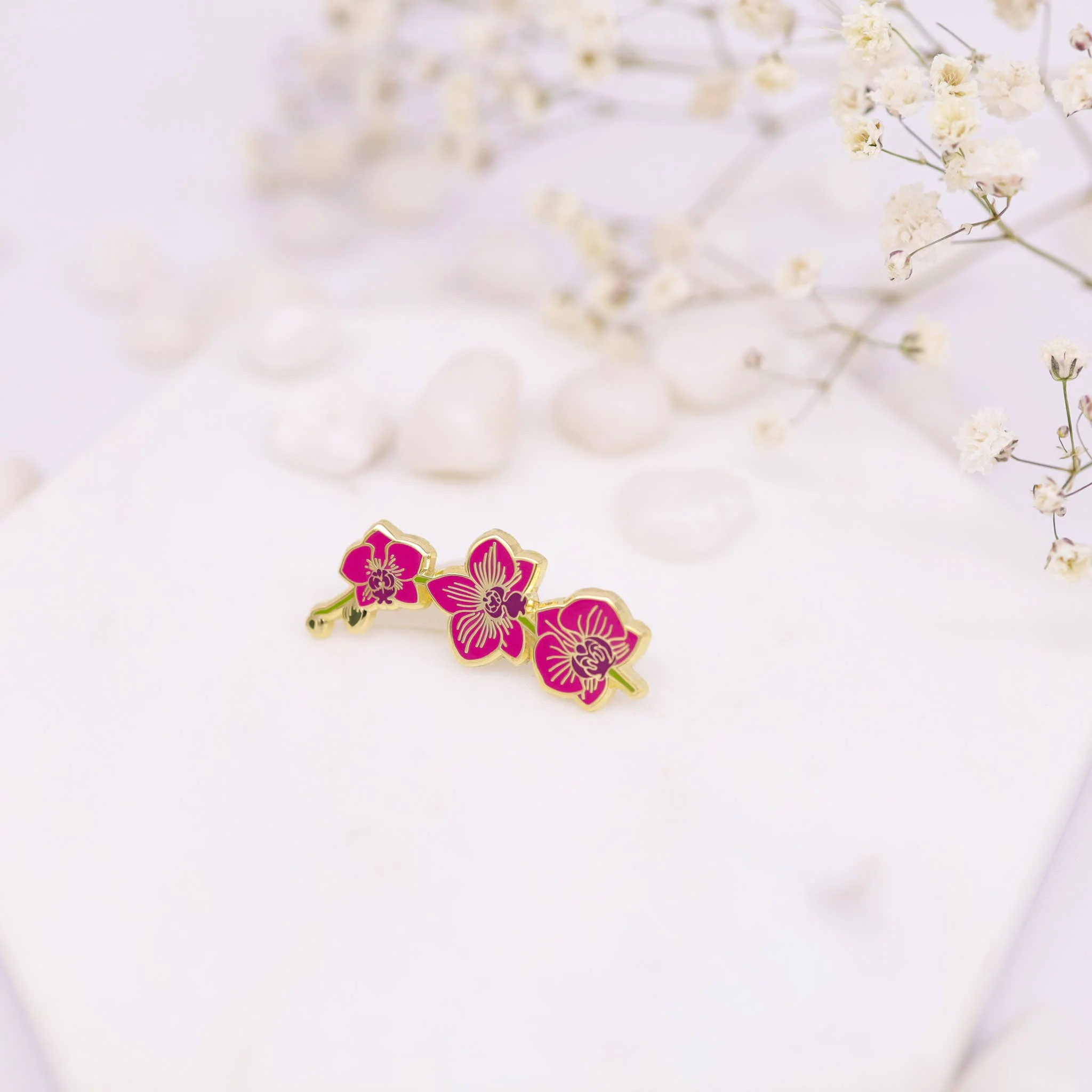 Orchid (Pink) Flower Enamel Pin