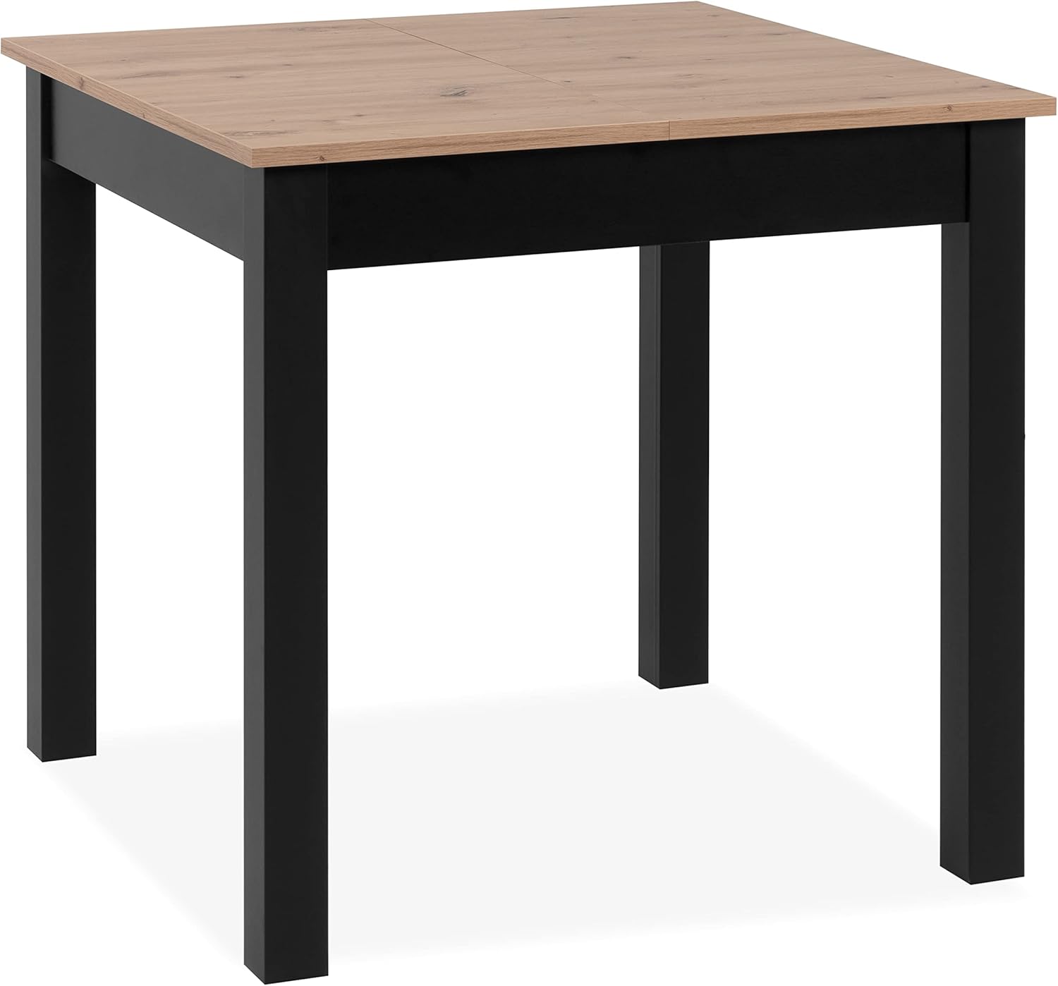 003409 Esszimmertisch Coburg 80 Küchentisch in Artisan Eiche Nb. / Schwarz ca. 80 x 76 x 80 cm ausziehbar 120 cm