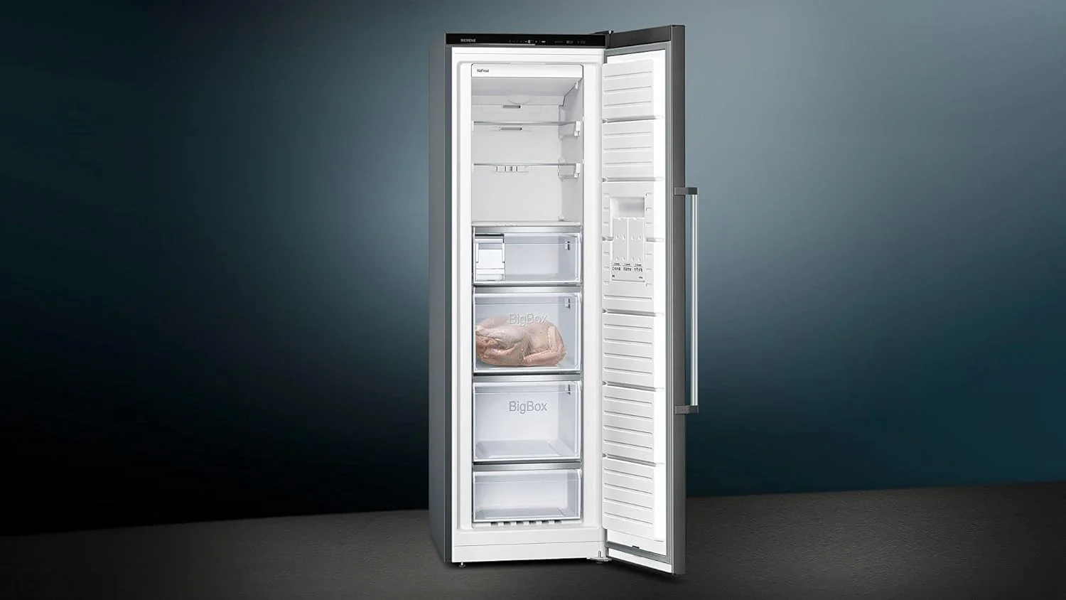 Siemens GS58NDWDP, iQ500 Freistehender Gefrierschrank, 191 x 70 cm, 366 L, noFrost, bigBox, LED-Innenbeleuchtung, superFreezing, varioZone f��r anpassbaren Gefrierraum, freshSense