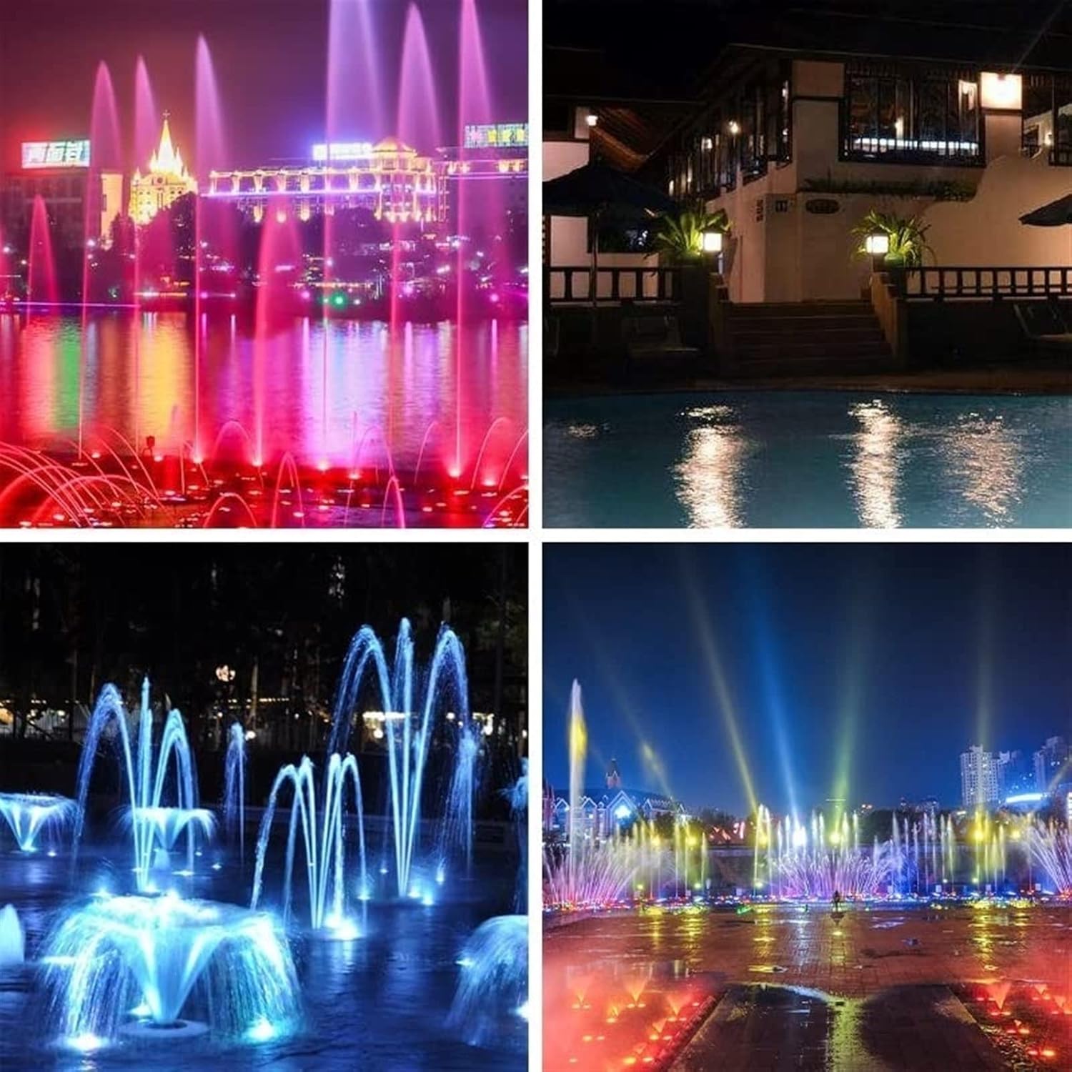 3PCS Eingebettet Pool Scheinwerfer - Einbaustrahler Unterwasser, LED-Ringbrunnenlampe – RGB-Farbwechsel-Wasserspiellampe Mit RF-Fernbedienung – IP68 Wasserdichte Mittelloch-Teichbeleuchtung ( Color :